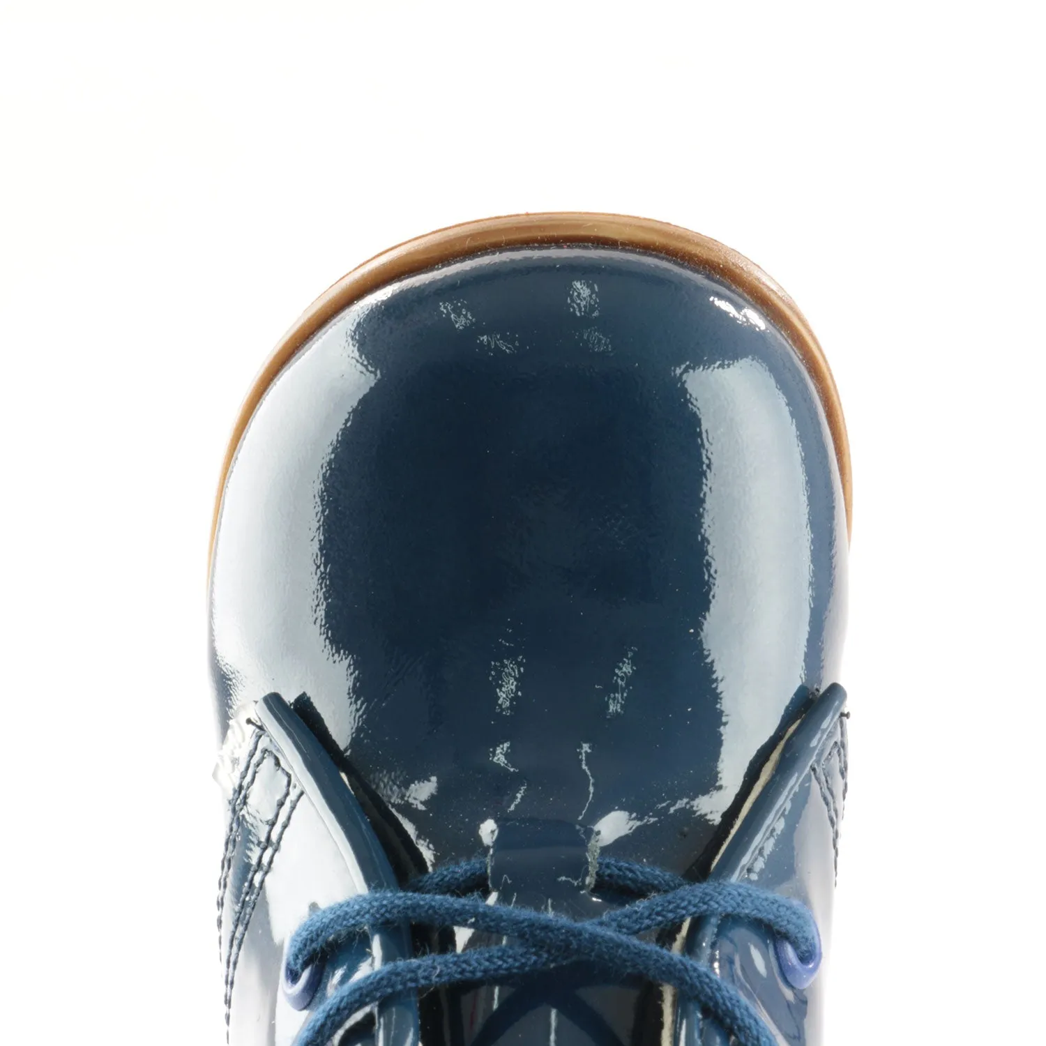 (2393-4) Emel blue patent classic first shoes