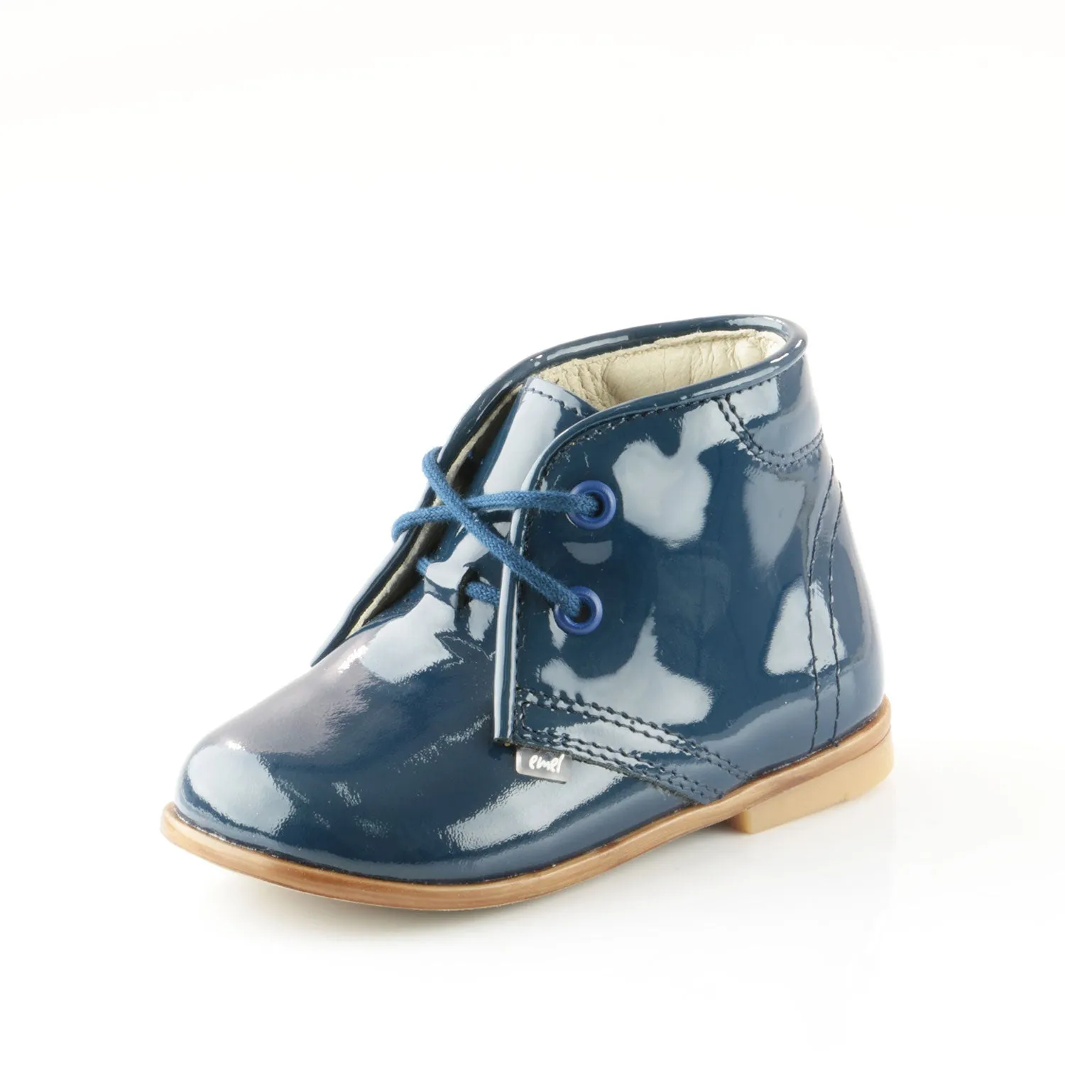 (2393-4) Emel blue patent classic first shoes