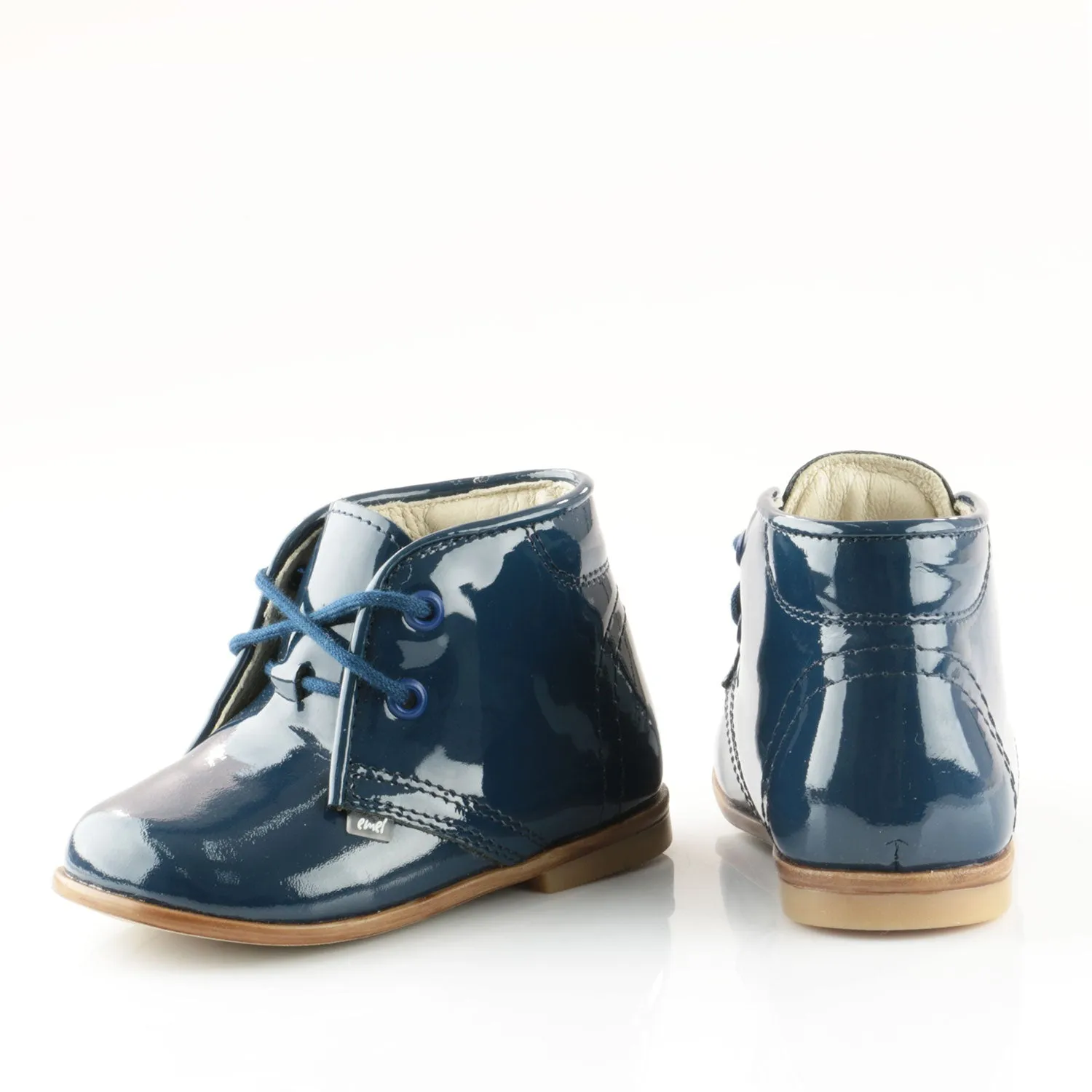 (2393-4) Emel blue patent classic first shoes