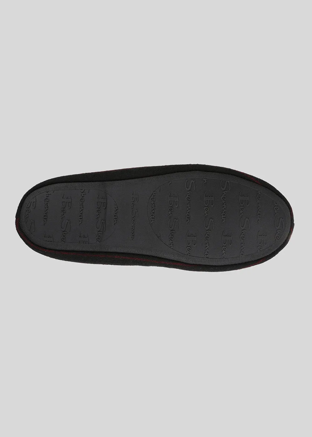 Aman Men's Stripe Moccasin Slipper - Red/Charcoal