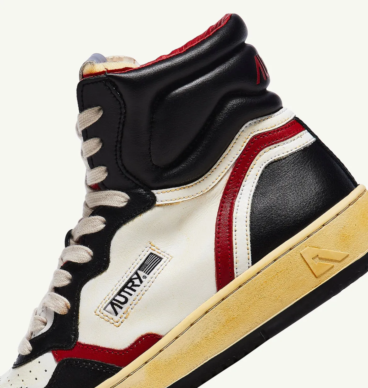 Autry Action Shoes Liberty High Sneaker Men white black red LUHM-HL03
