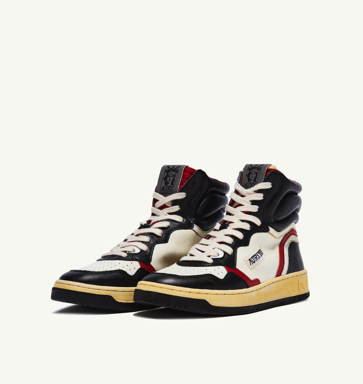 Autry Action Shoes Liberty High Sneaker Men white black red LUHM-HL03