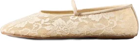 Ballet Flats for Women,Mesh Flats with Embroidered Flower Round Toe Ballerina Flats