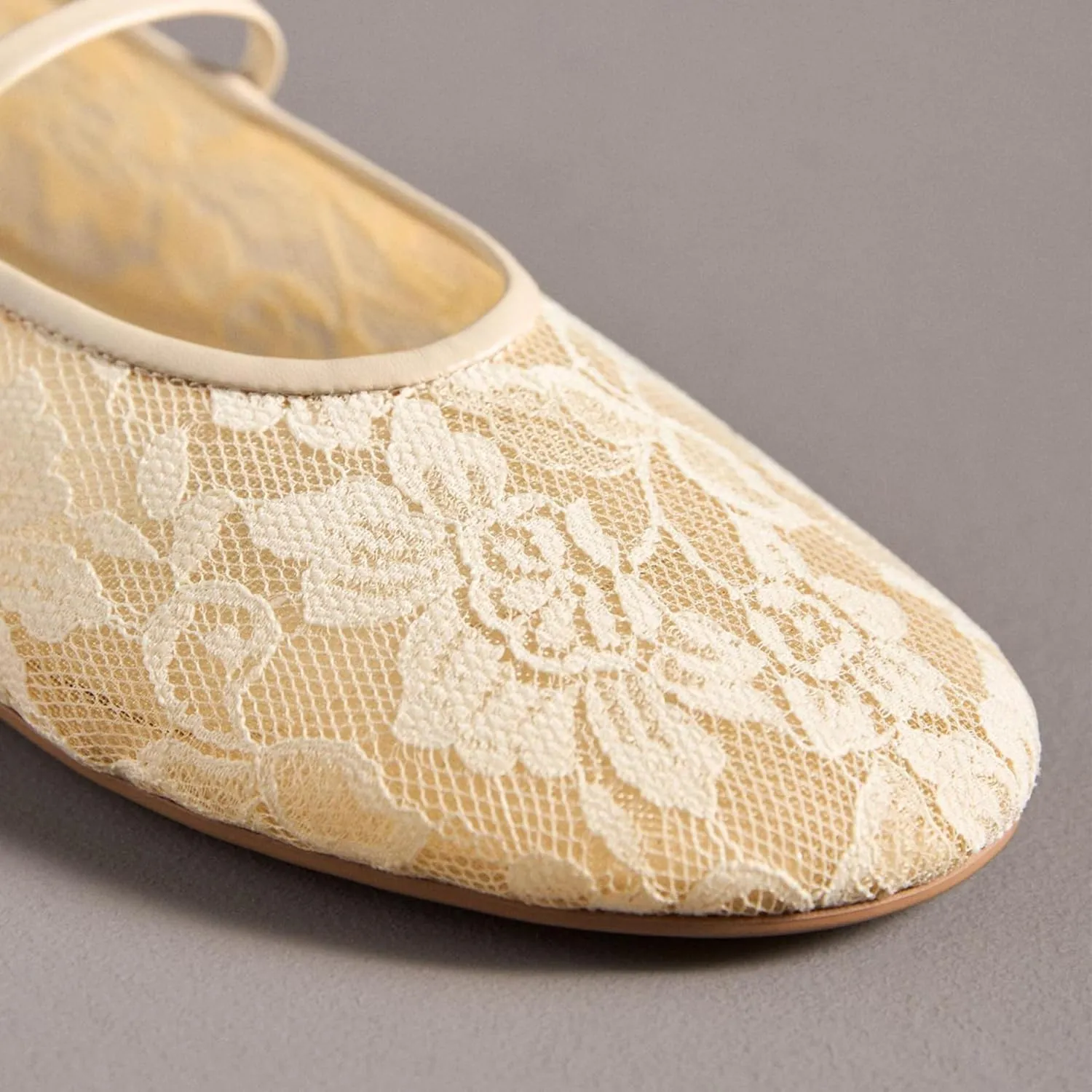 Ballet Flats for Women,Mesh Flats with Embroidered Flower Round Toe Ballerina Flats