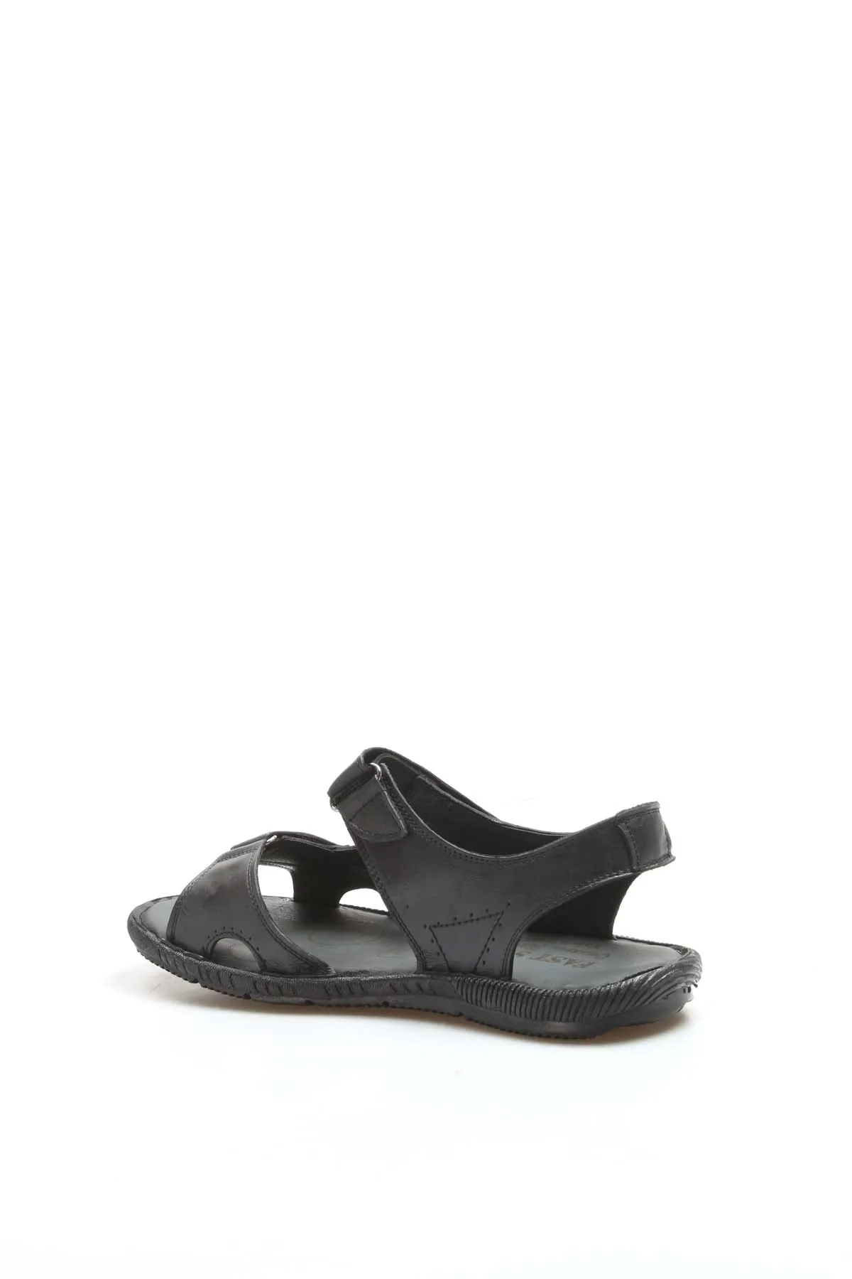 Black Leather Velcro Sandals Wessi