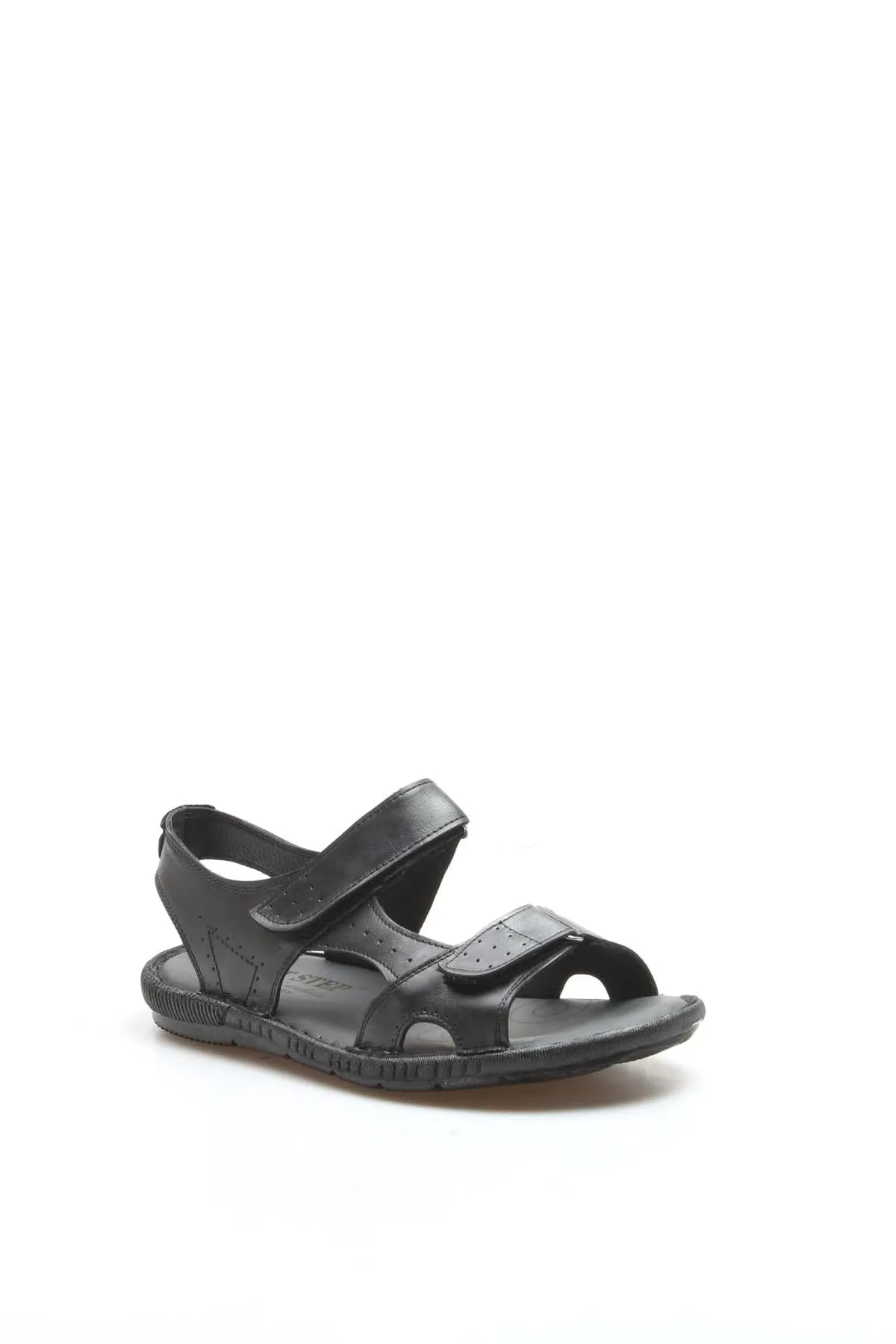 Black Leather Velcro Sandals Wessi