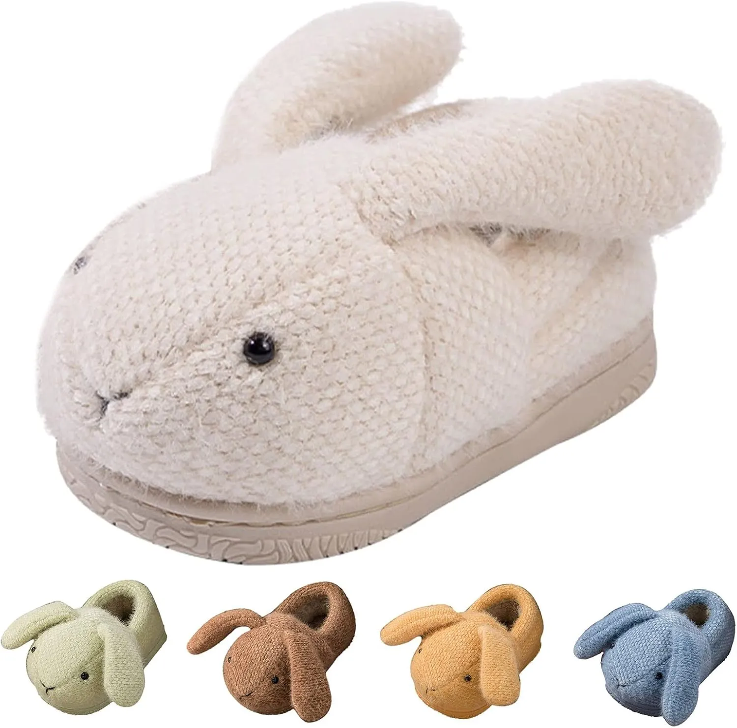 Boys Girls House Animals Plush Slippers Fashion Cute Fall Winter Slippers Flat Bottom Round Toe Soft Warm Slippers