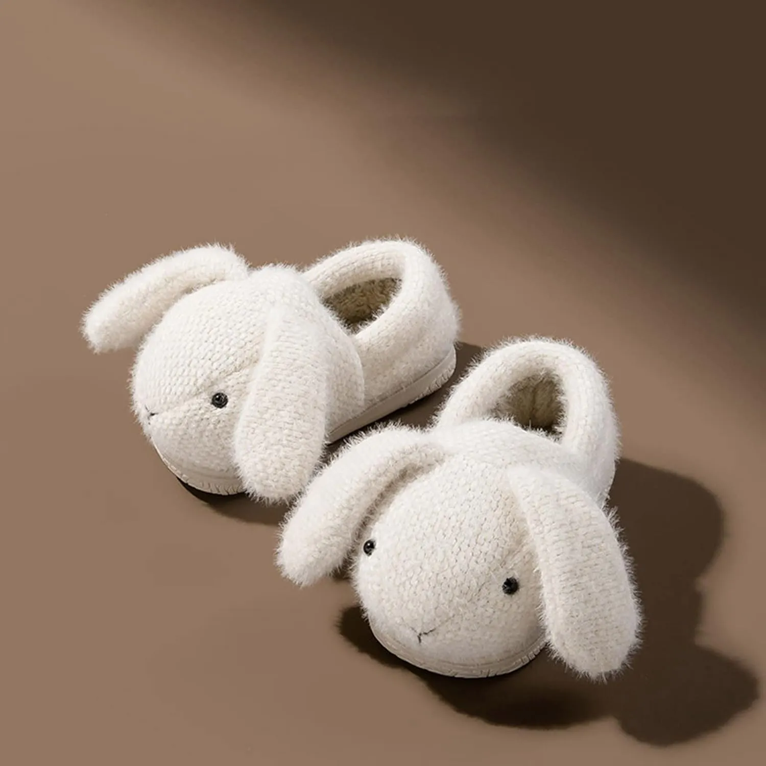 Boys Girls House Animals Plush Slippers Fashion Cute Fall Winter Slippers Flat Bottom Round Toe Soft Warm Slippers