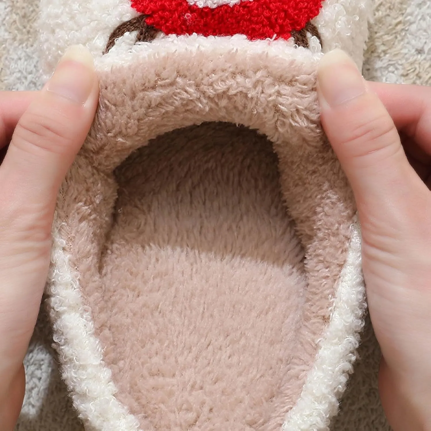 Cathalem Christmas Slippers for Women Men Memory Foam Slippers for Women Warm House Slippers for Woman Cozy Fuzzy Bedroom Home Shoes for Indoor