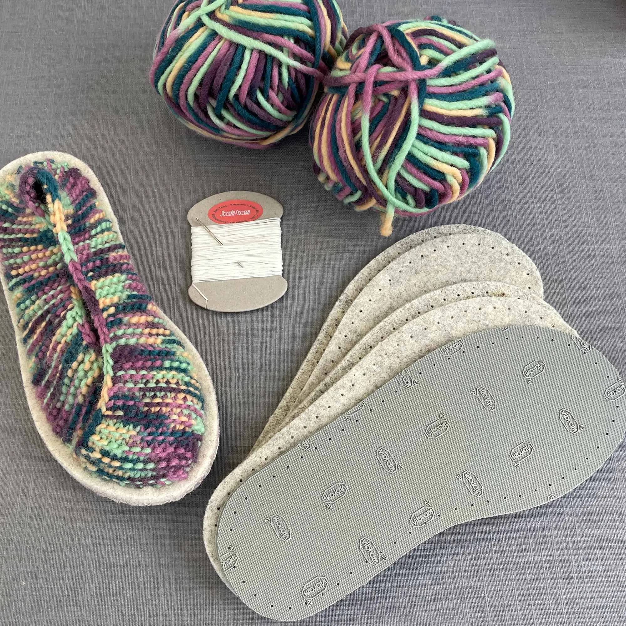 Crossover Knitted Slipper kit - Blossom or Fuchsia mix US sizes