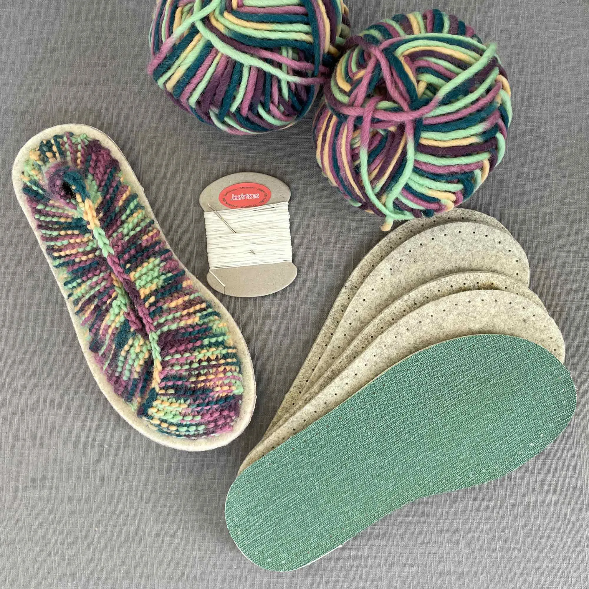 Crossover Knitted Slipper kit - Blossom or Fuchsia mix US sizes
