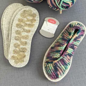Crossover Knitted Slipper kit - Blossom or Fuchsia mix US sizes