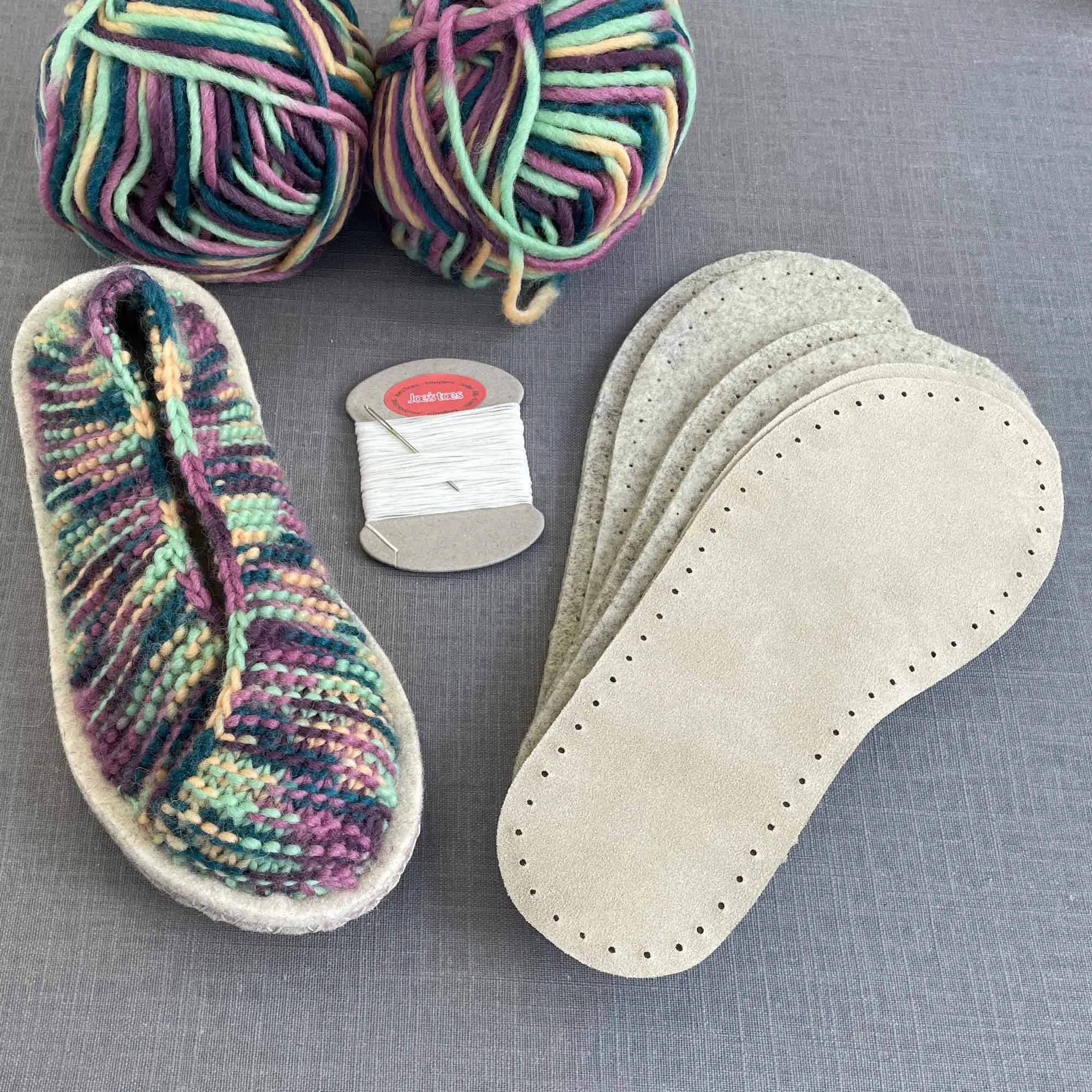 Crossover Knitted Slipper kit - Blossom or Fuchsia mix US sizes