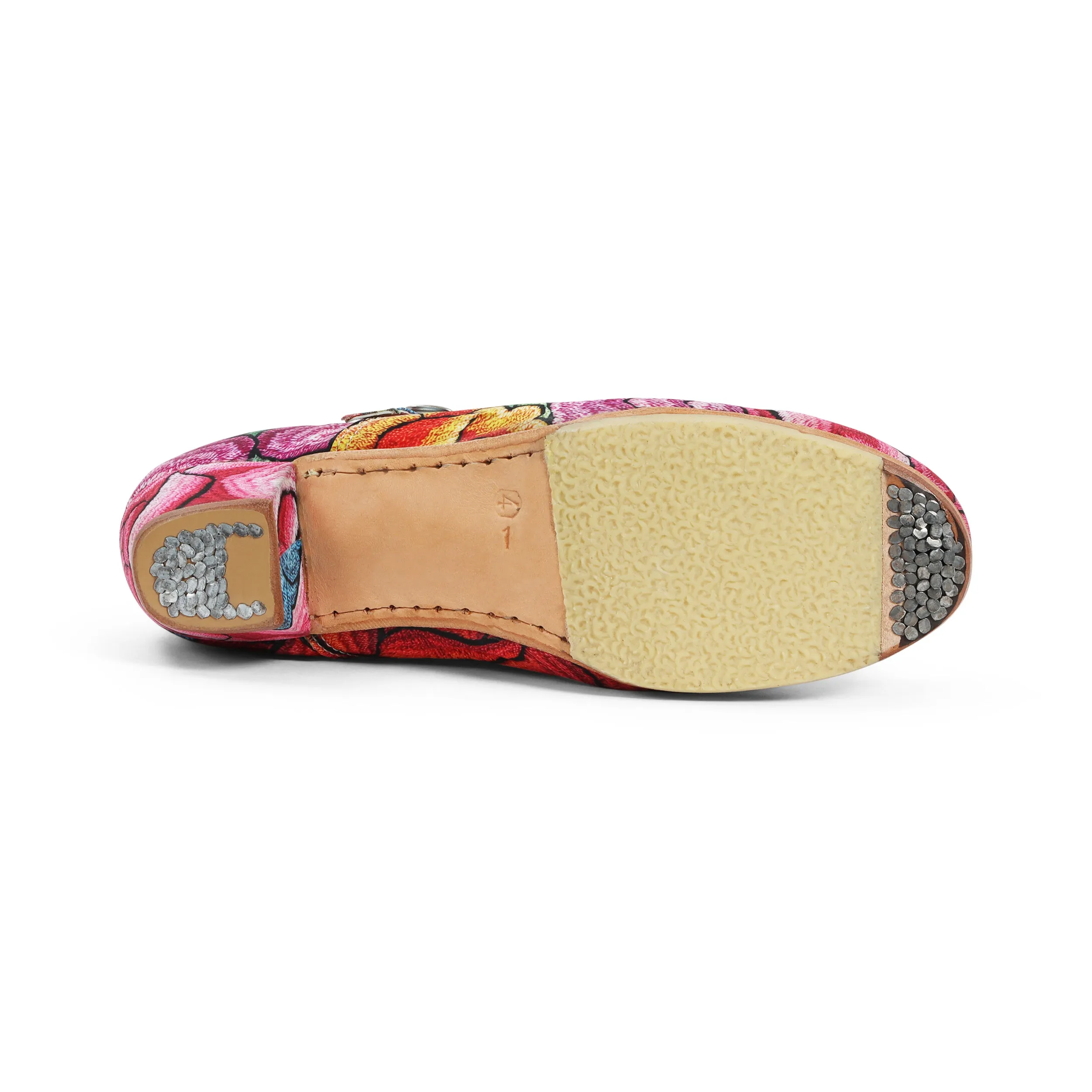 Danzarteb Women's Folklorico Shoes with Nails, Oaxaqueño Fabric, 5cm Heel