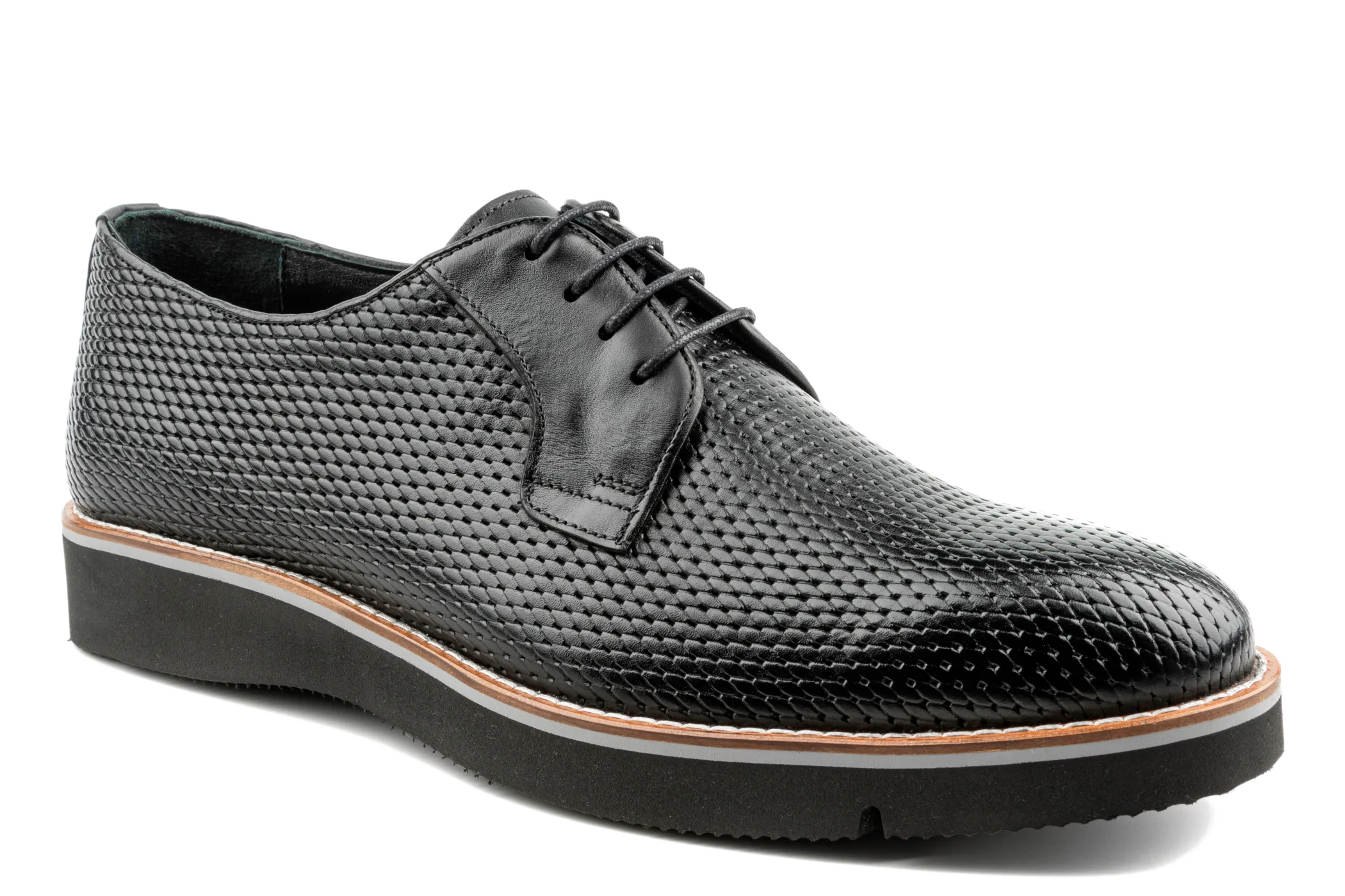 Debbano Fen Bonded Leather Derby Shoes, Men's Thick Sole Derby Sneakers, Business Casual, Work Dress Sneakers