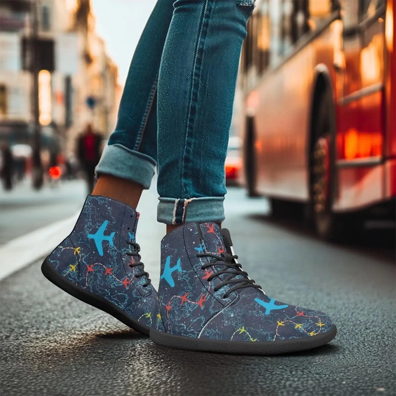 Fire Car Print Hiking Shoes Men Outdoor Athletic Sports Shoes Walking Shoes Trail Running Shoes