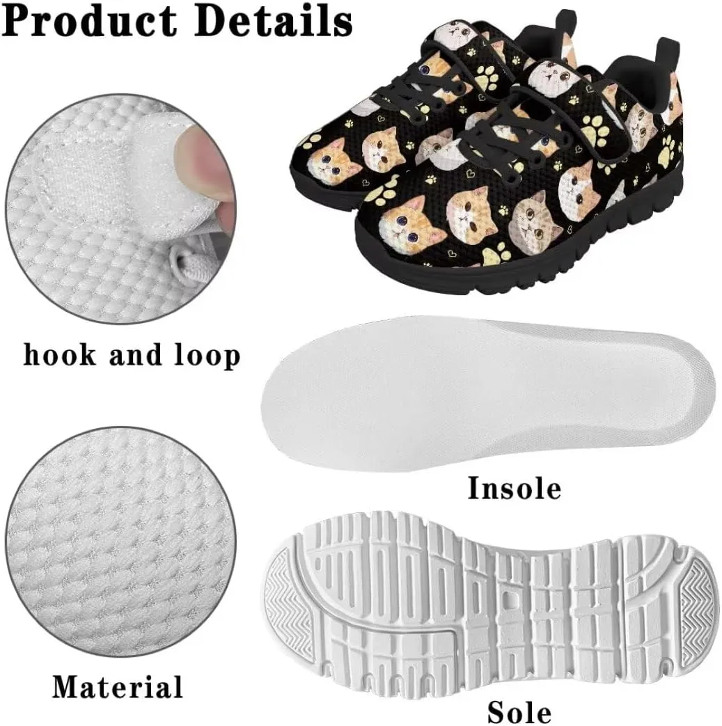 Girls Boys Hook & Loop Closure Sneakers Unisex Child Kids Anti-Slip Lightweight Shoes
