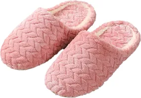 House Slippers for Woman Fuzzy Memory Foam Slippers Cozy Bedroom Slippers Plush Warm Slip-on Indoor Shoes