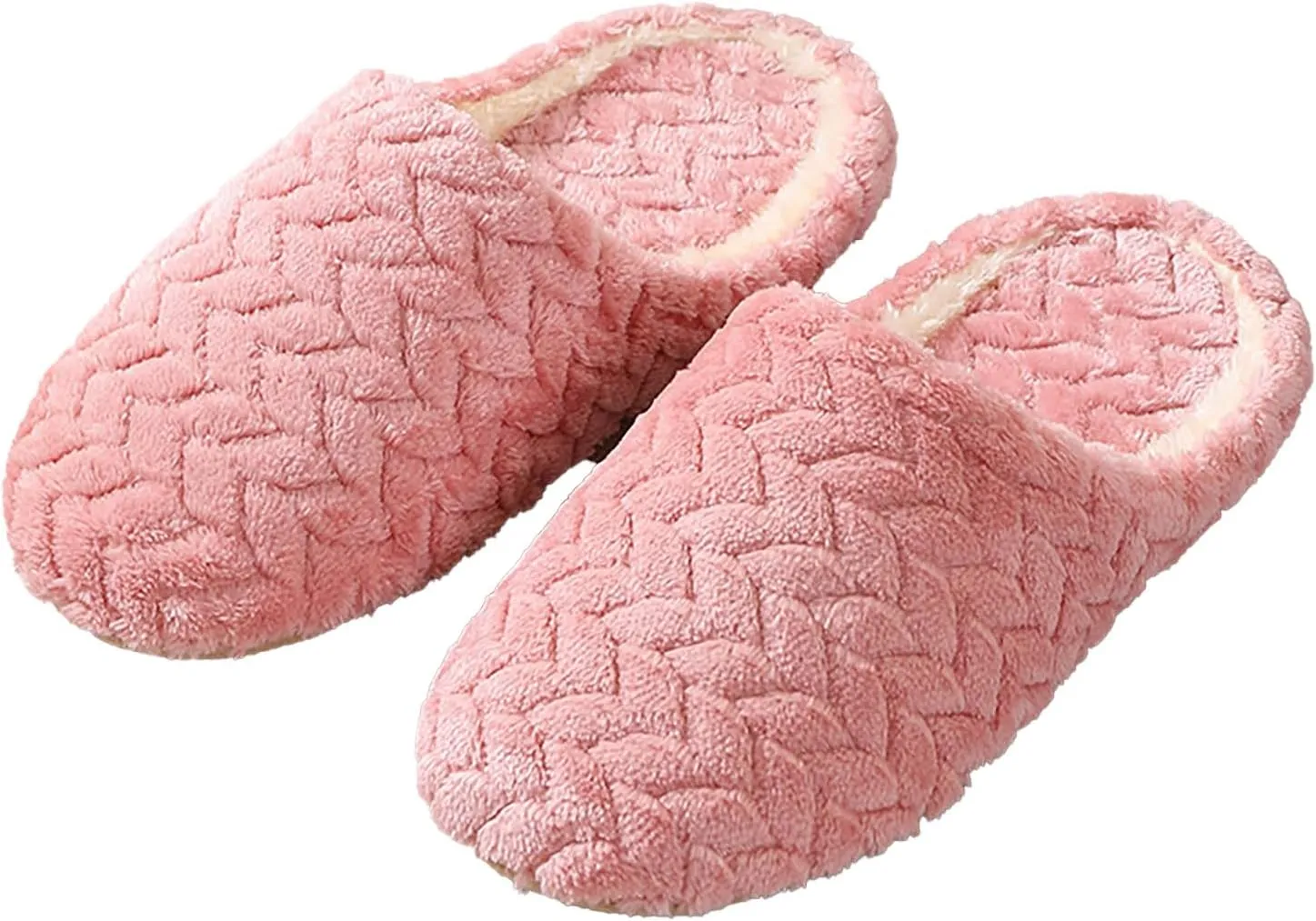 House Slippers for Woman Fuzzy Memory Foam Slippers Cozy Bedroom Slippers Plush Warm Slip-on Indoor Shoes