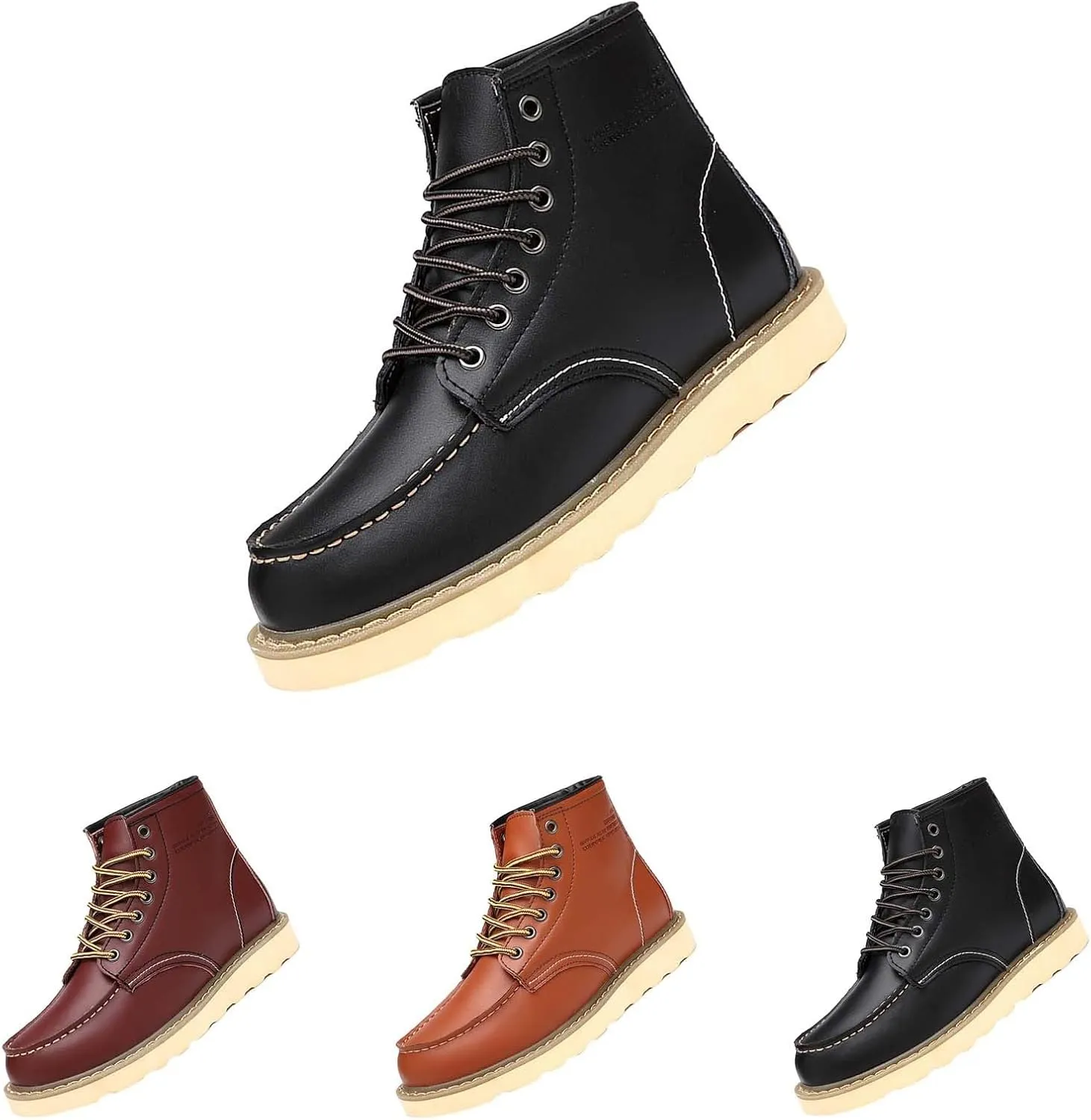 Low Top Sneaker For Women Lac Up Platform Snow Boots For Women Non-Slip Ankle Booties Leather Walking Shoes