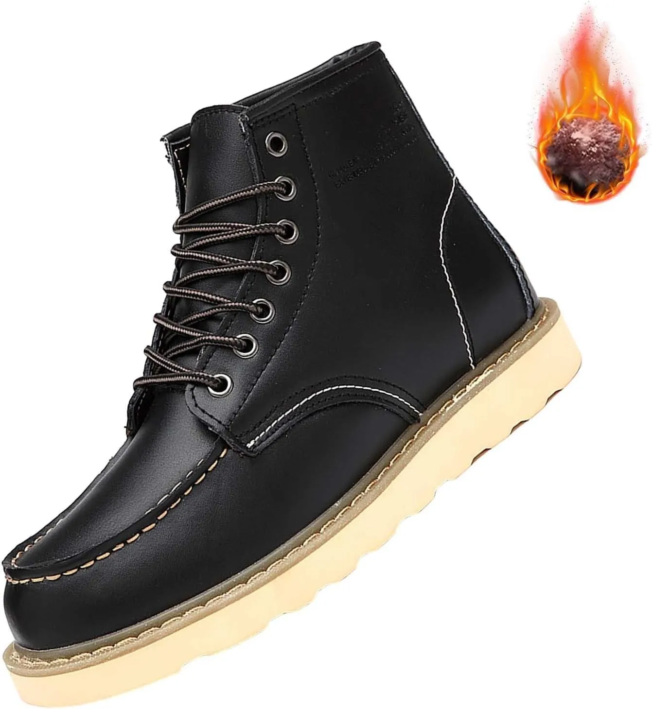 Low Top Sneaker For Women Lac Up Platform Snow Boots For Women Non-Slip Ankle Booties Leather Walking Shoes