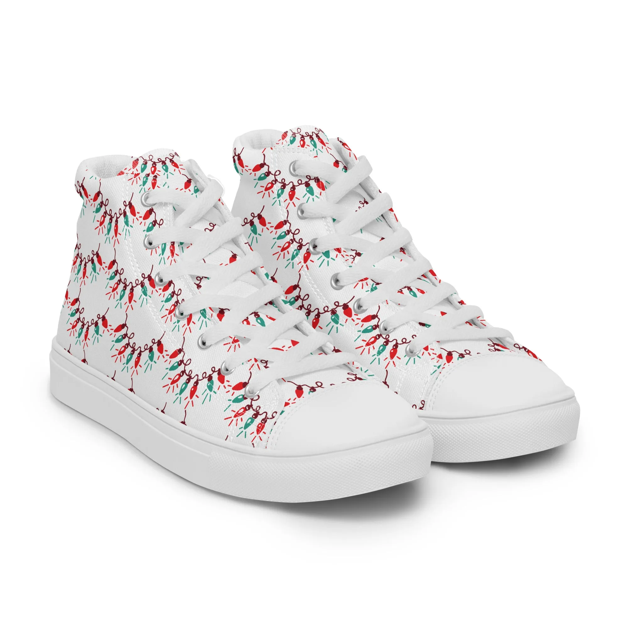 Men Christmas High Top Canvas Shoes (Glamourange Holiday Magic Canvas Shoes For Men - 0011)