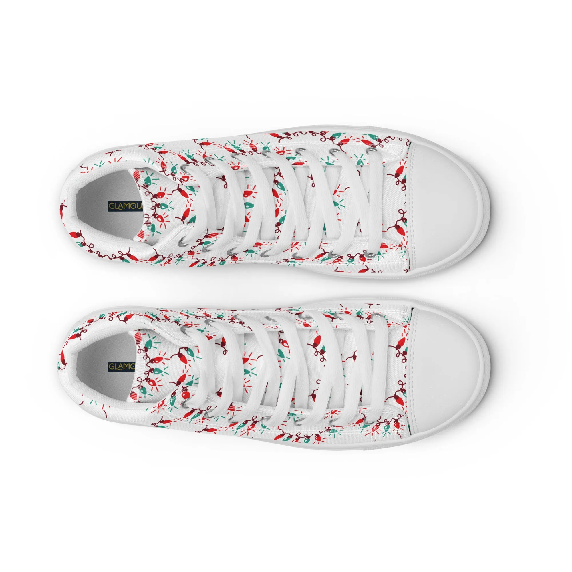 Men Christmas High Top Canvas Shoes (Glamourange Holiday Magic Canvas Shoes For Men - 0011)