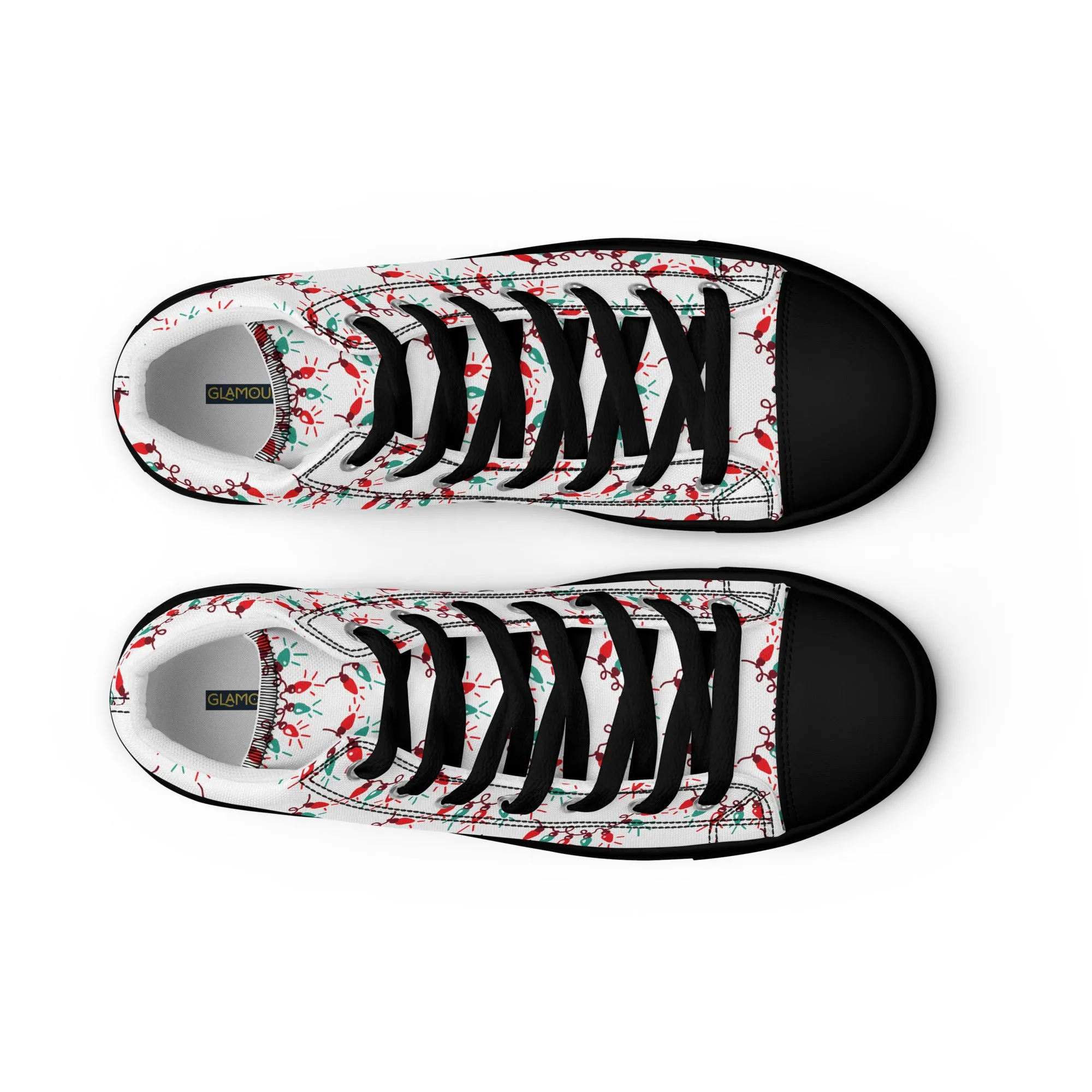 Men Christmas High Top Canvas Shoes (Glamourange Holiday Magic Canvas Shoes For Men - 0011)