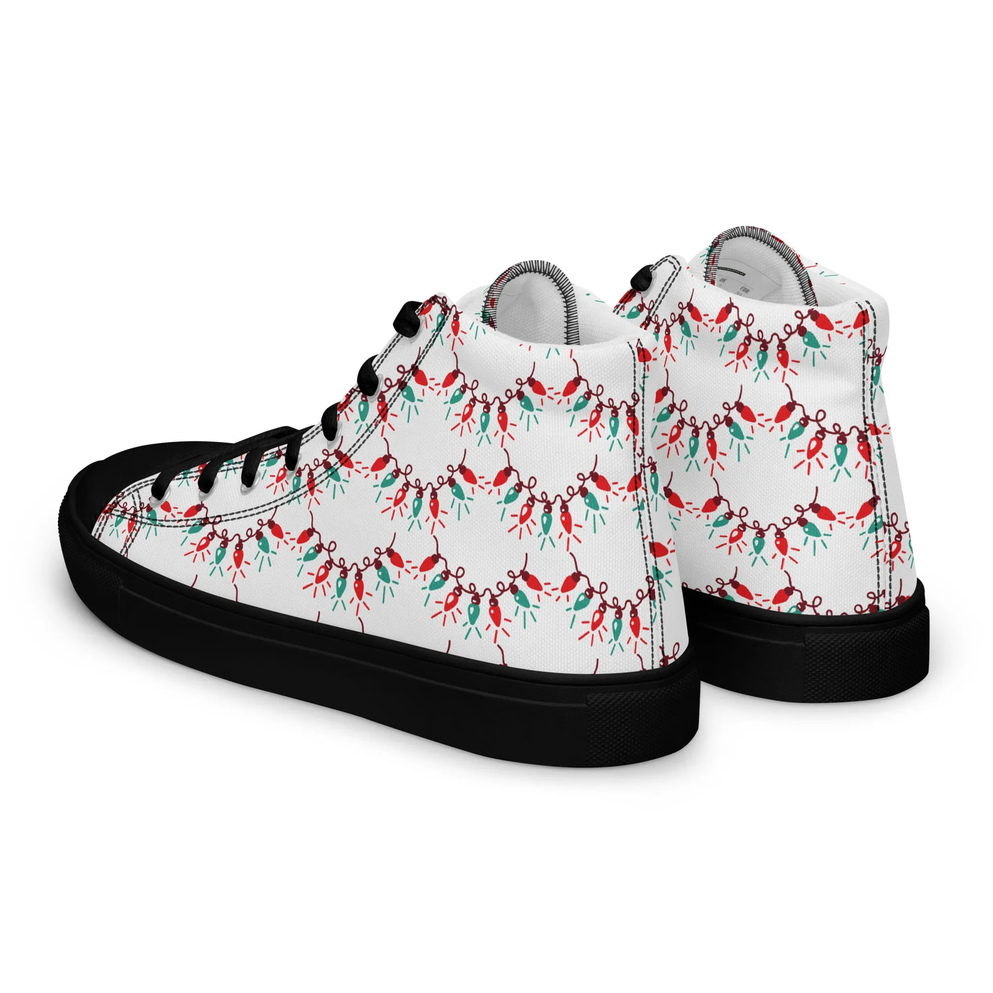 Men Christmas High Top Canvas Shoes (Glamourange Holiday Magic Canvas Shoes For Men - 0011)
