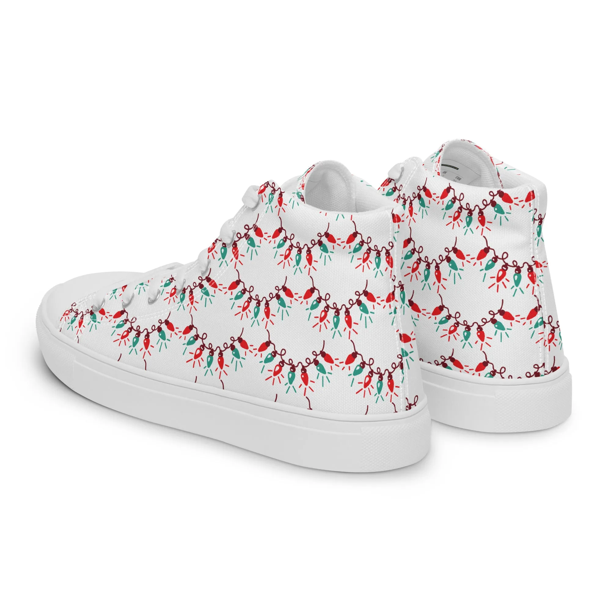 Men Christmas High Top Canvas Shoes (Glamourange Holiday Magic Canvas Shoes For Men - 0011)