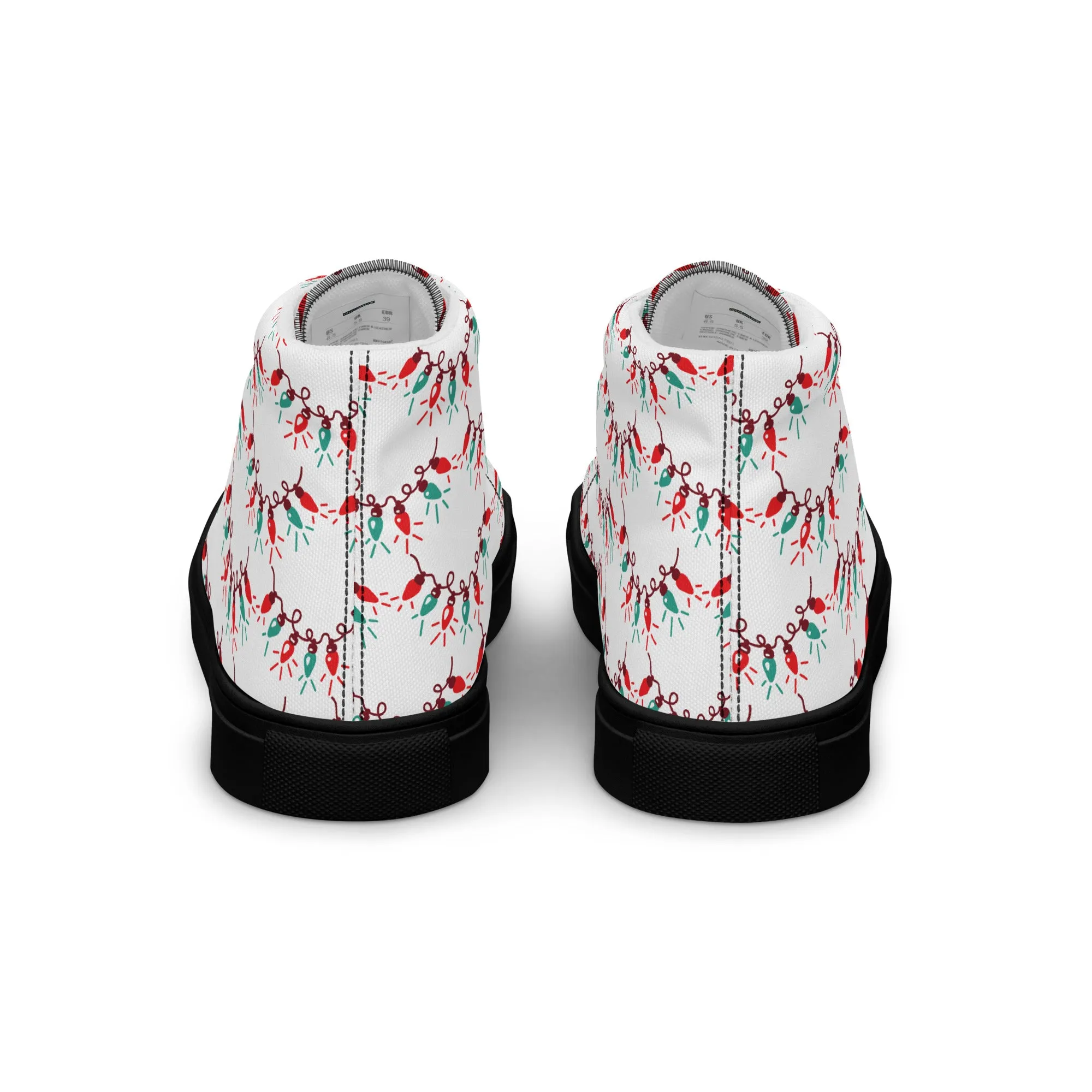Men Christmas High Top Canvas Shoes (Glamourange Holiday Magic Canvas Shoes For Men - 0011)
