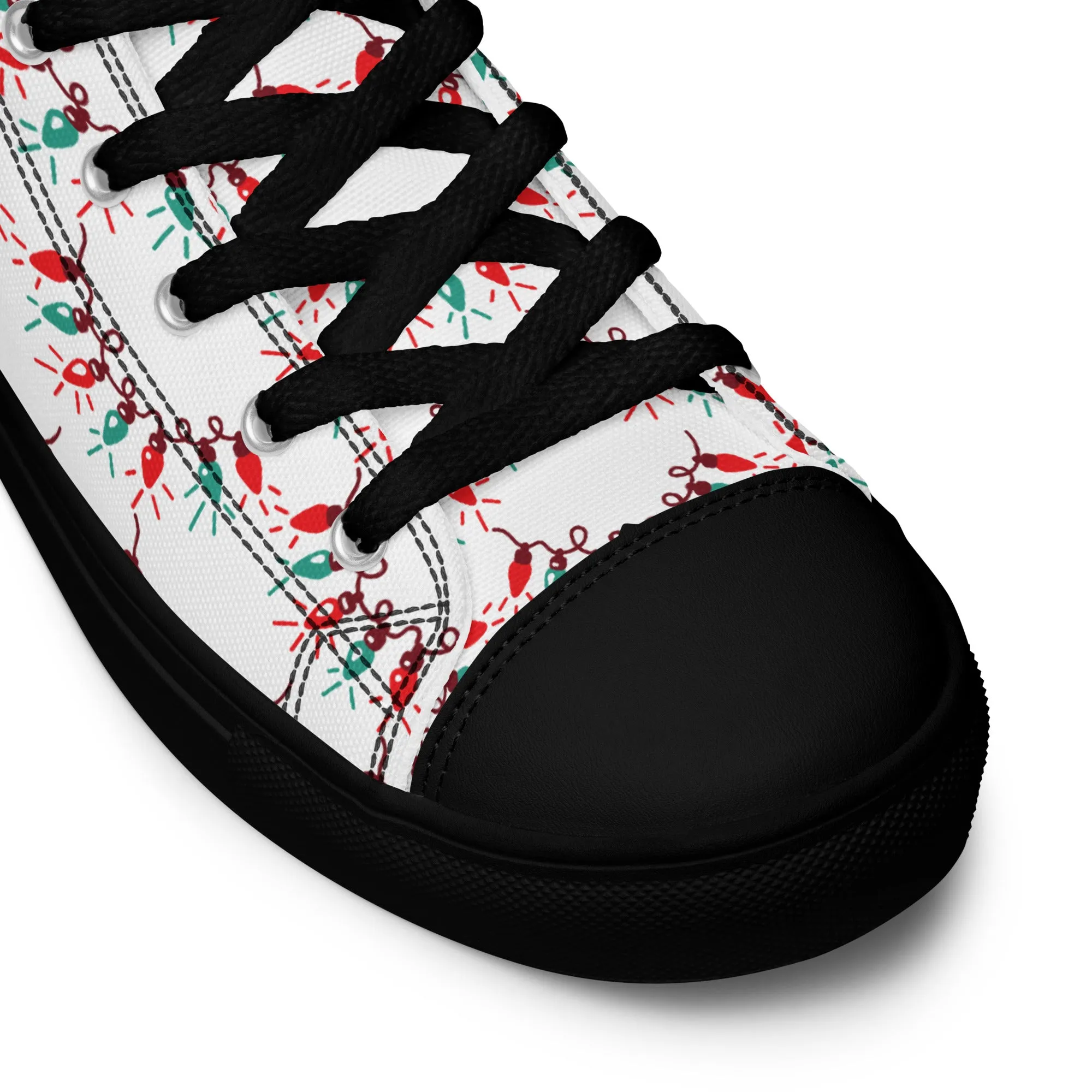 Men Christmas High Top Canvas Shoes (Glamourange Holiday Magic Canvas Shoes For Men - 0011)