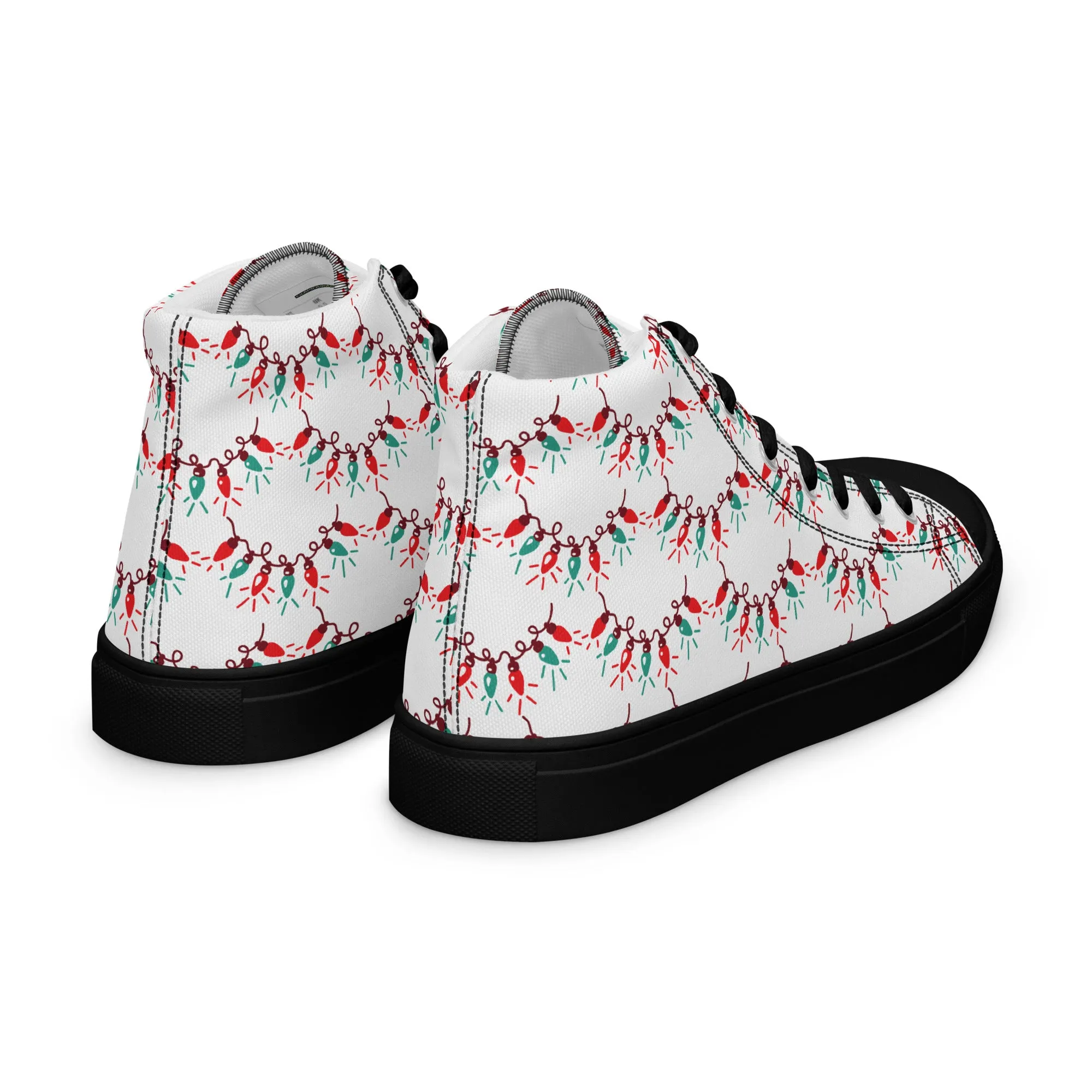 Men Christmas High Top Canvas Shoes (Glamourange Holiday Magic Canvas Shoes For Men - 0011)