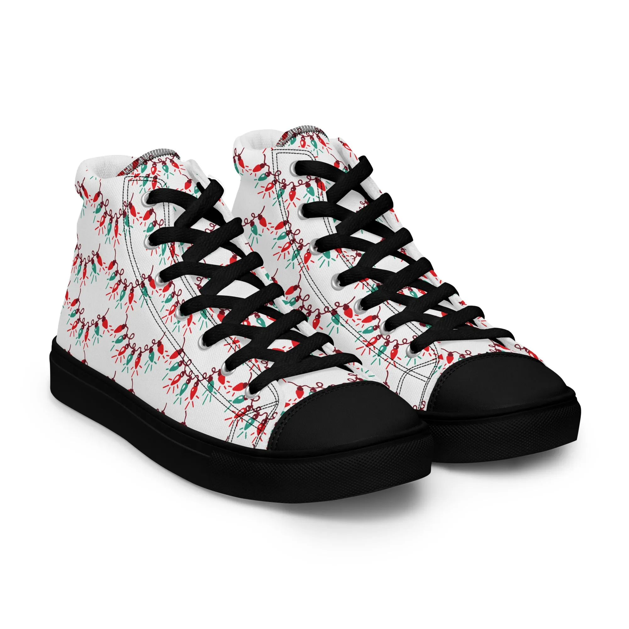 Men Christmas High Top Canvas Shoes (Glamourange Holiday Magic Canvas Shoes For Men - 0011)