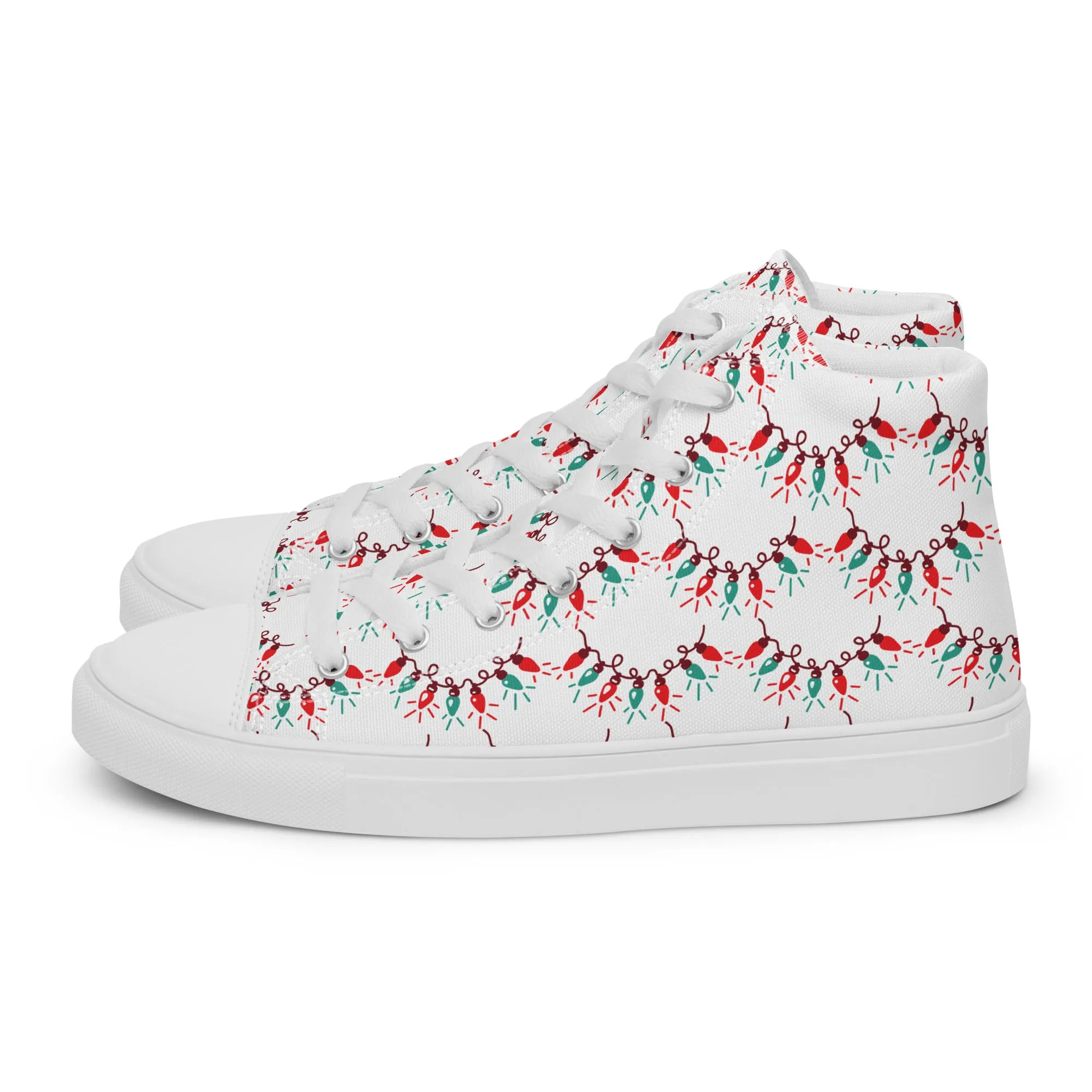 Men Christmas High Top Canvas Shoes (Glamourange Holiday Magic Canvas Shoes For Men - 0011)