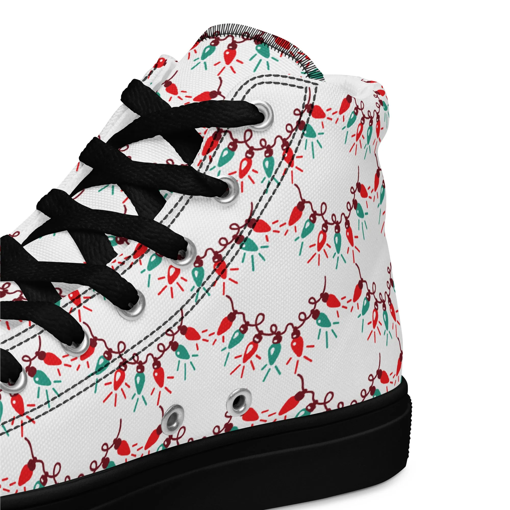 Men Christmas High Top Canvas Shoes (Glamourange Holiday Magic Canvas Shoes For Men - 0011)