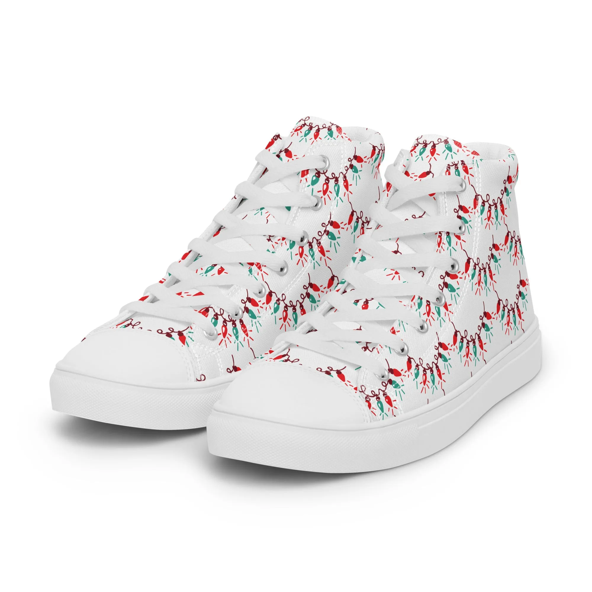 Men Christmas High Top Canvas Shoes (Glamourange Holiday Magic Canvas Shoes For Men - 0011)