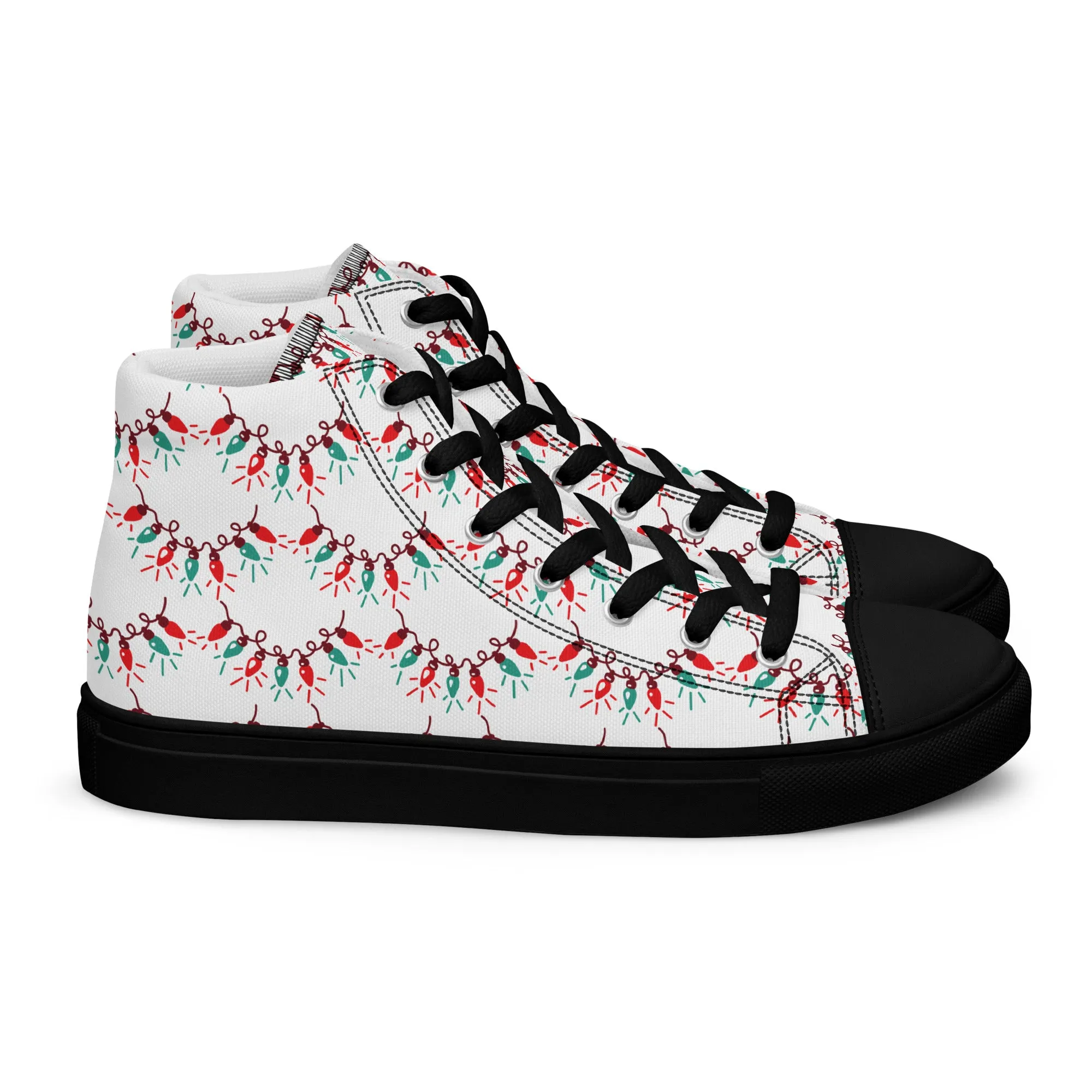 Men Christmas High Top Canvas Shoes (Glamourange Holiday Magic Canvas Shoes For Men - 0011)