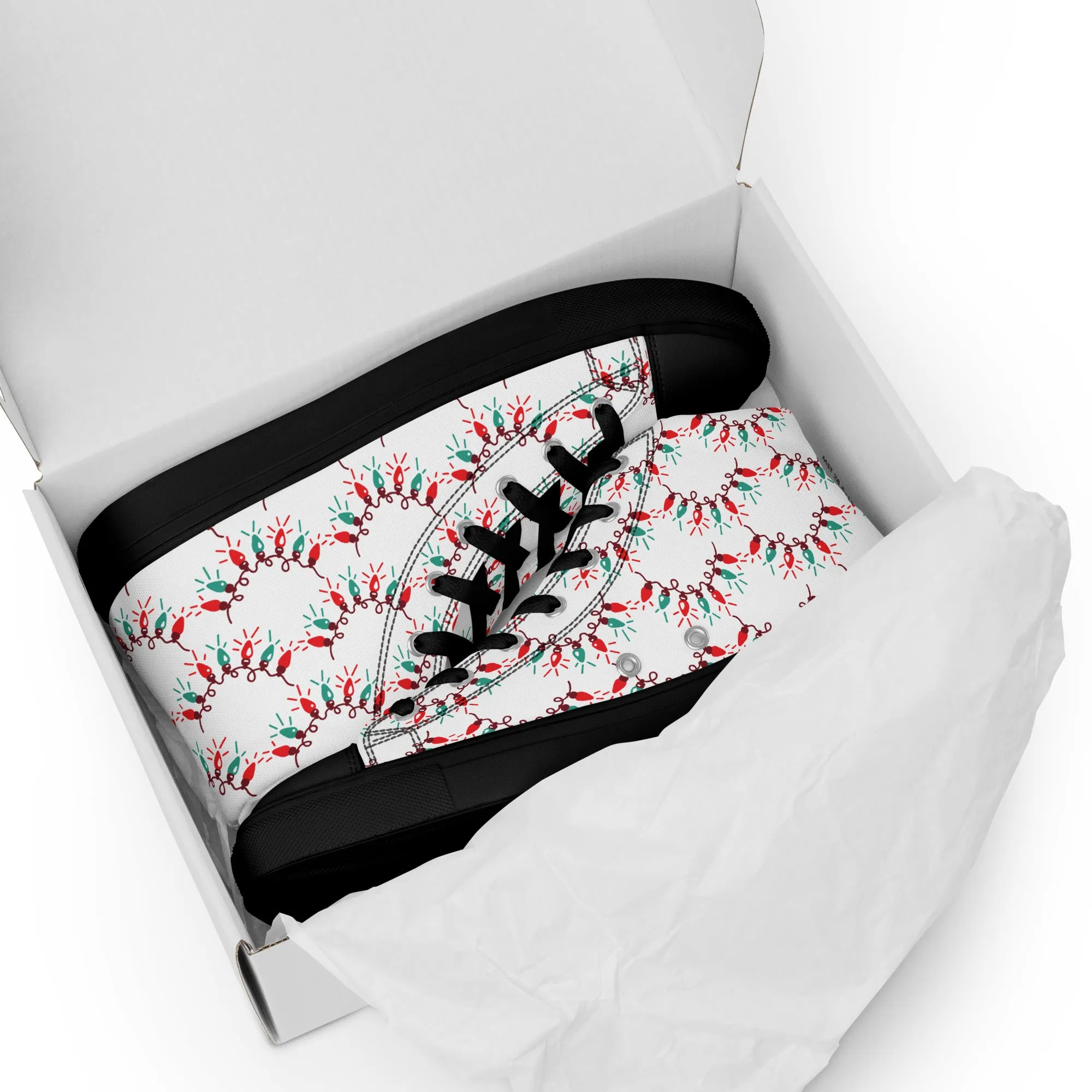 Men Christmas High Top Canvas Shoes (Glamourange Holiday Magic Canvas Shoes For Men - 0011)