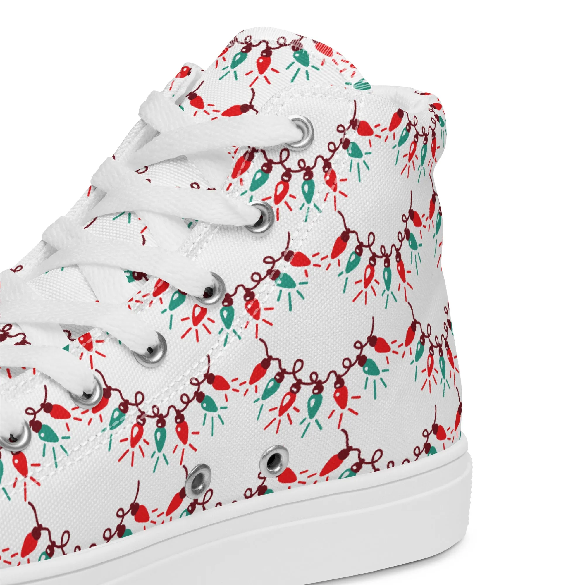 Men Christmas High Top Canvas Shoes (Glamourange Holiday Magic Canvas Shoes For Men - 0011)