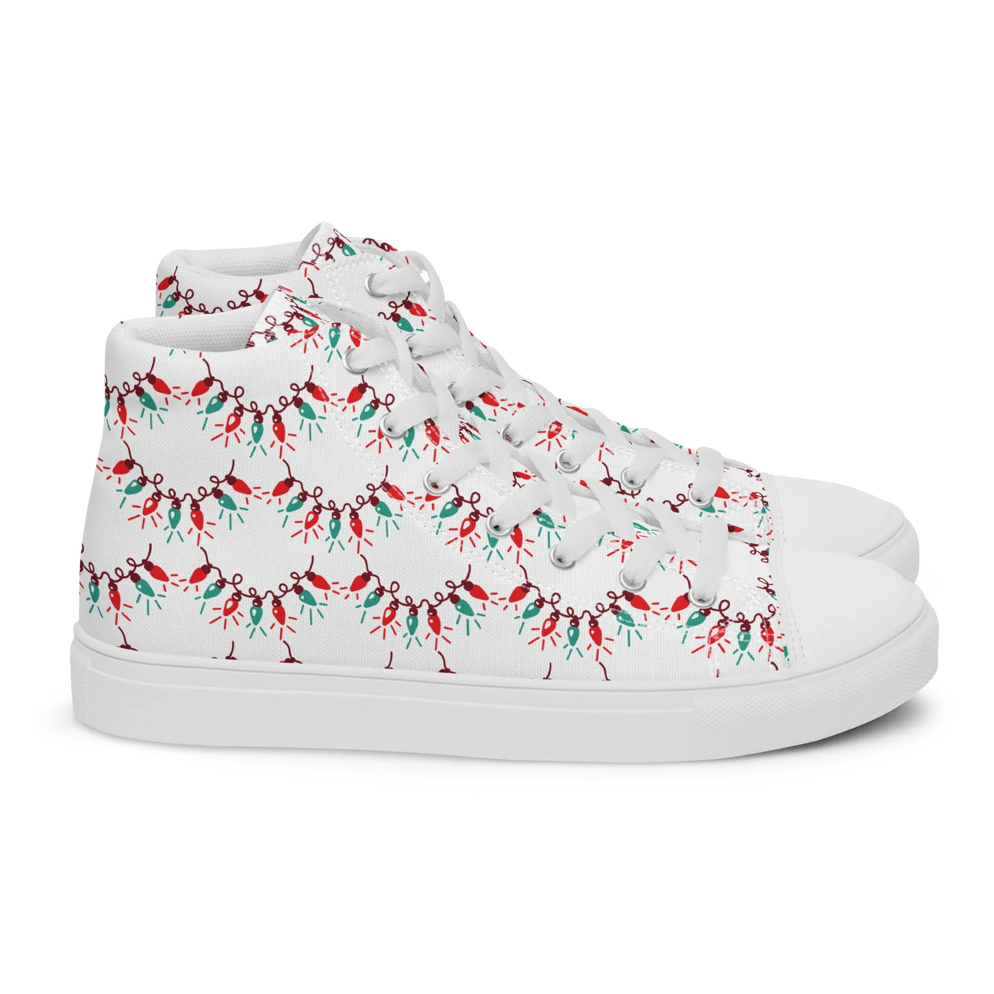 Men Christmas High Top Canvas Shoes (Glamourange Holiday Magic Canvas Shoes For Men - 0011)