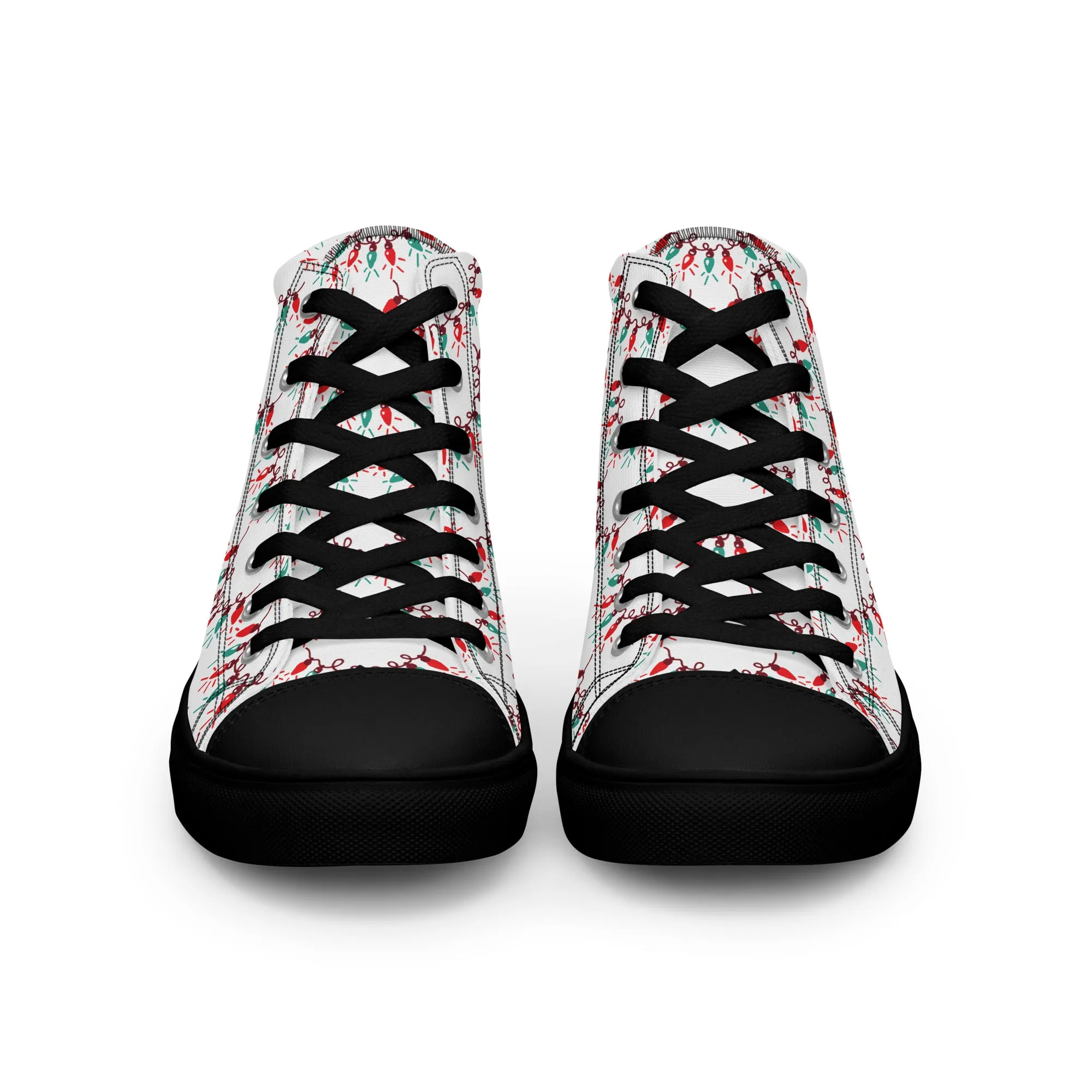 Men Christmas High Top Canvas Shoes (Glamourange Holiday Magic Canvas Shoes For Men - 0011)