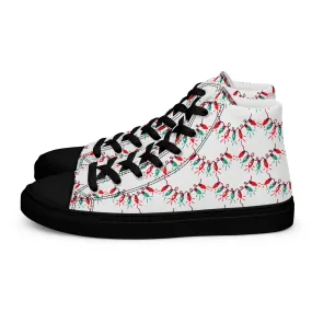 Men Christmas High Top Canvas Shoes (Glamourange Holiday Magic Canvas Shoes For Men - 0011)