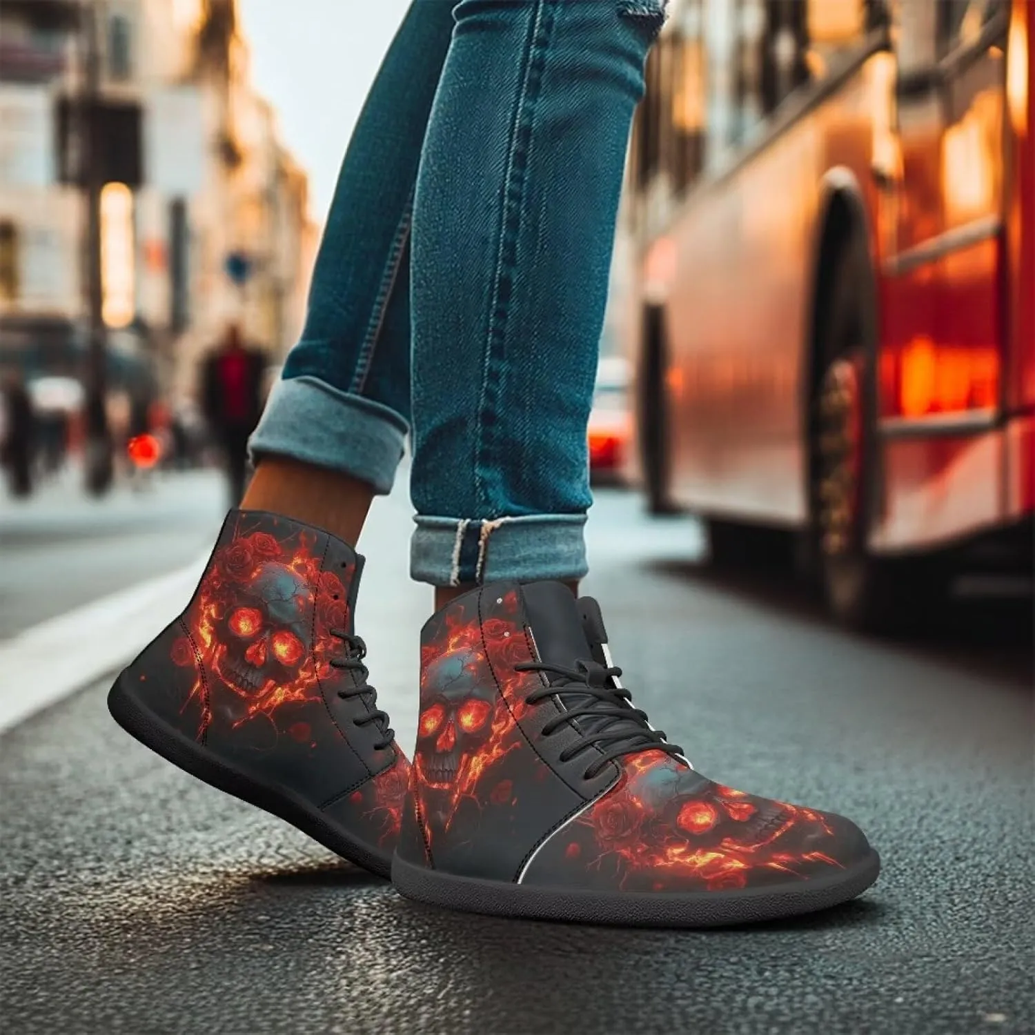 Mens Barefoot Shoes Wide Width High Top Sneakers for Men Cool Shoes