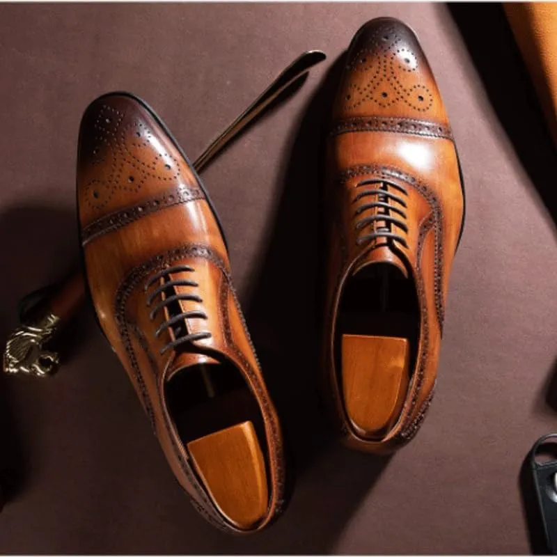 Men's Dress Shoes Fashion Plain Toe Lace up Low Top Formal Business Office Derby Shoes for Business Office & Casual