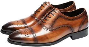 Men's Dress Shoes Fashion Plain Toe Lace up Low Top Formal Business Office Derby Shoes for Business Office & Casual