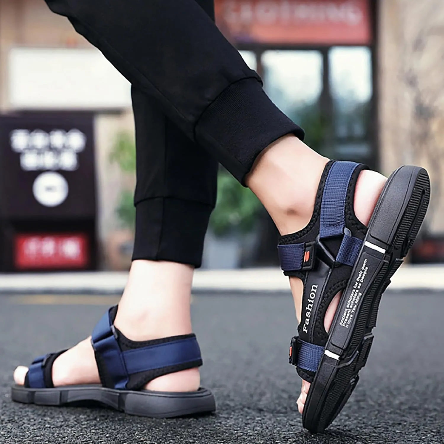 Men's Sandals With Adjustable Strap Non Slip Summer Beach Water Friendly Sandal Casual Thick Cushion Fisherman Sandal
