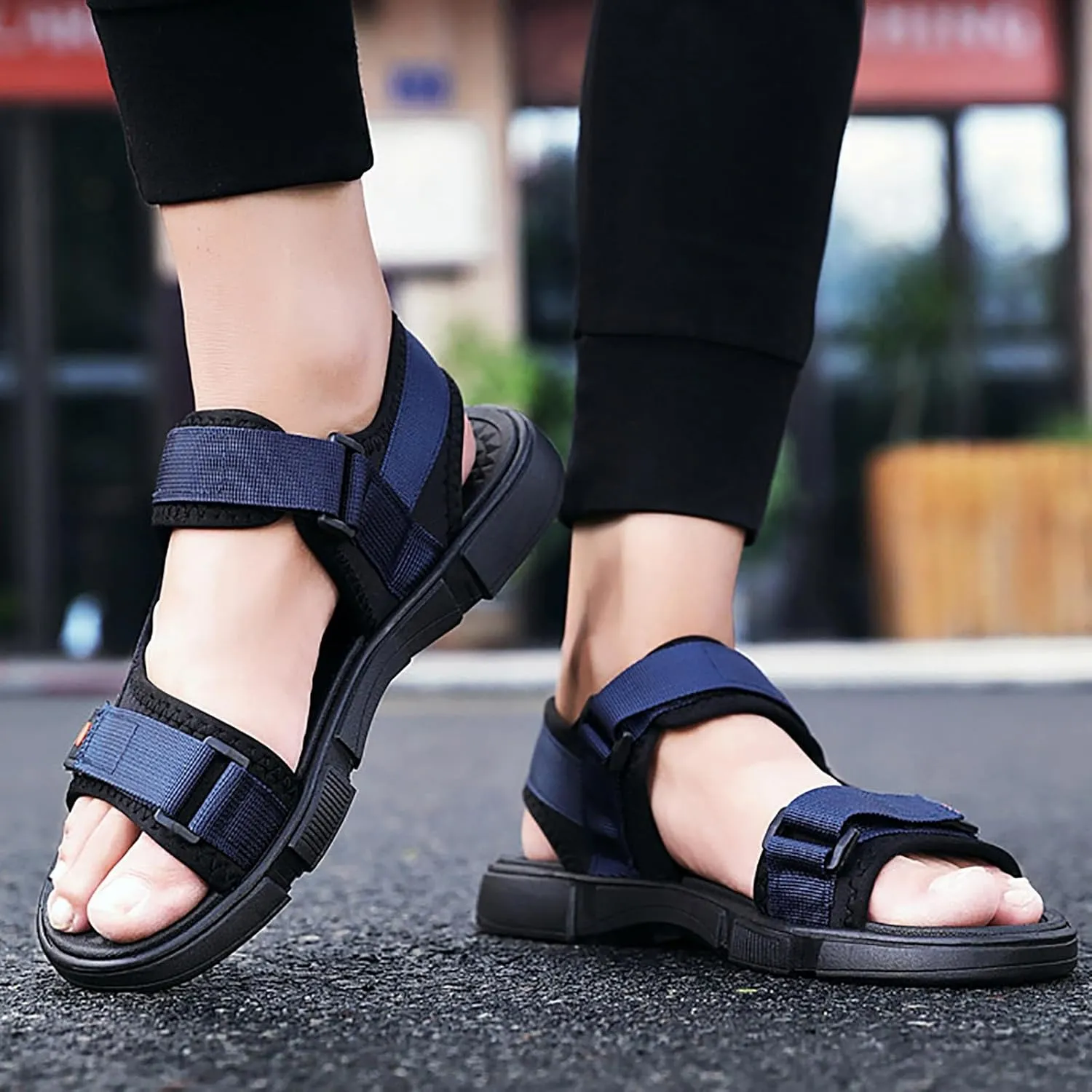 Men's Sandals With Adjustable Strap Non Slip Summer Beach Water Friendly Sandal Casual Thick Cushion Fisherman Sandal