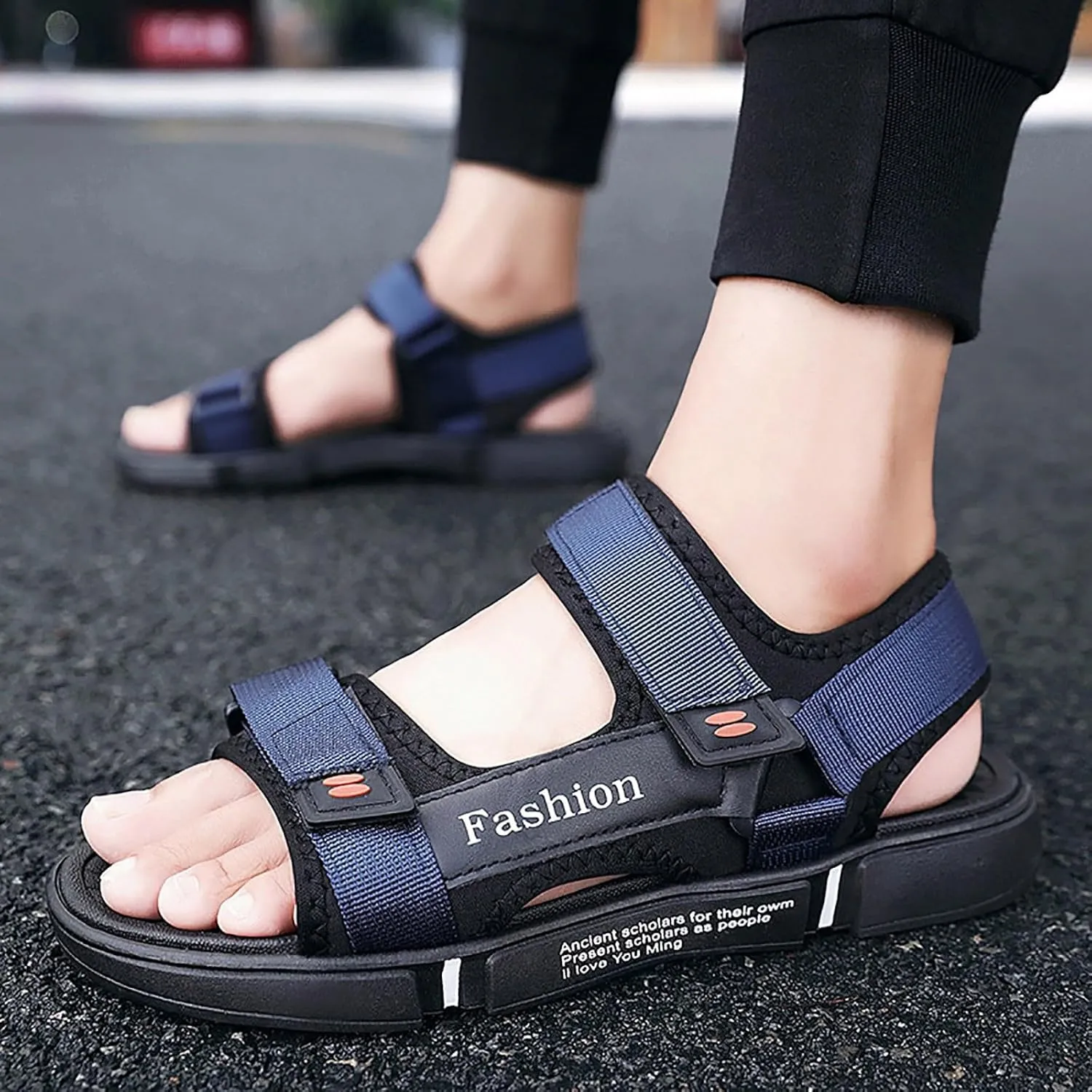 Men's Sandals With Adjustable Strap Non Slip Summer Beach Water Friendly Sandal Casual Thick Cushion Fisherman Sandal