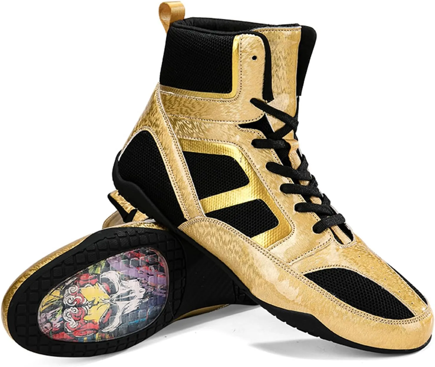 ONAIC Wrestling Shoes for Mens Unisex Rubber Sole Boxing Boots Combat Training Shoes Breathable Training Shoes